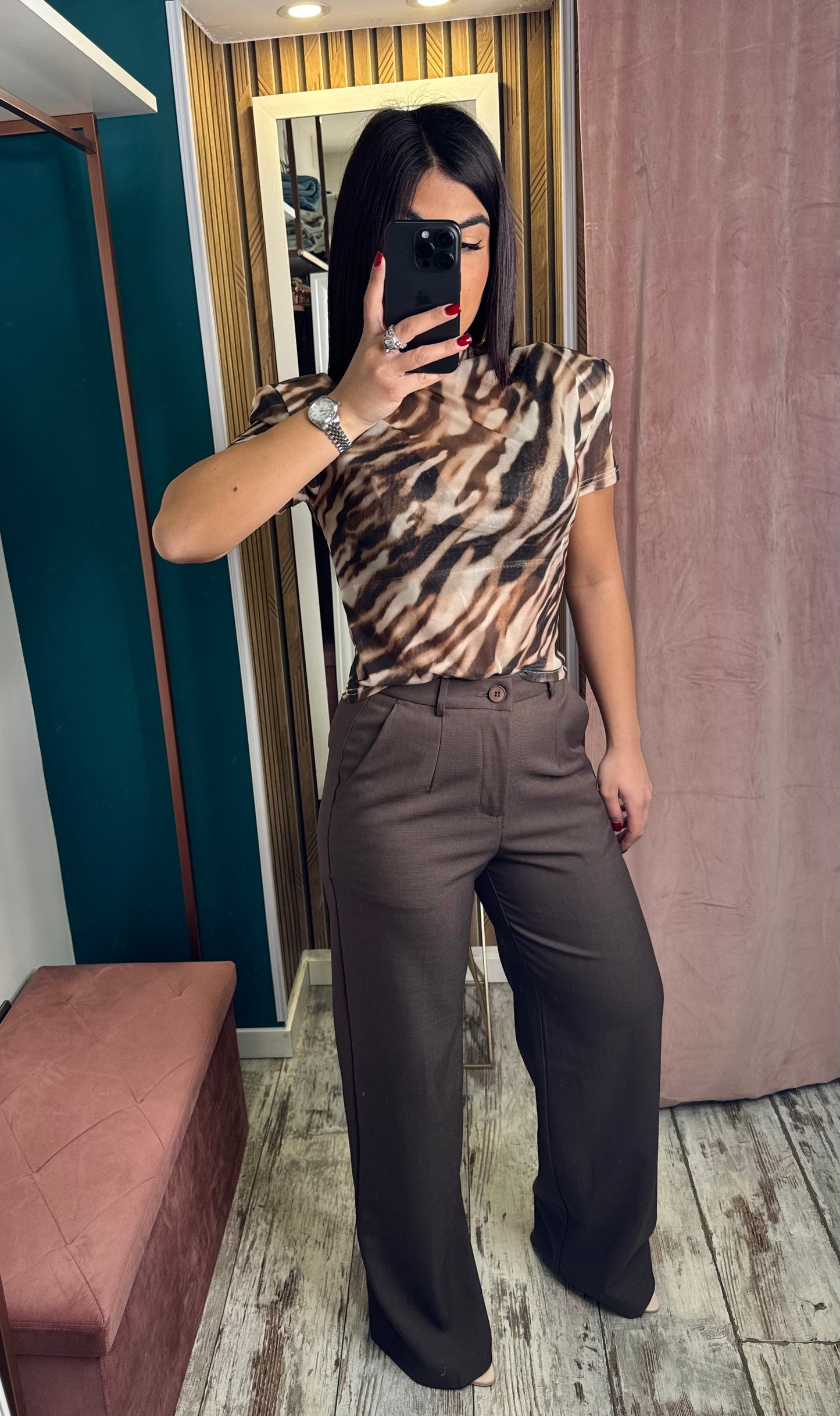 Maglia velata Taupe