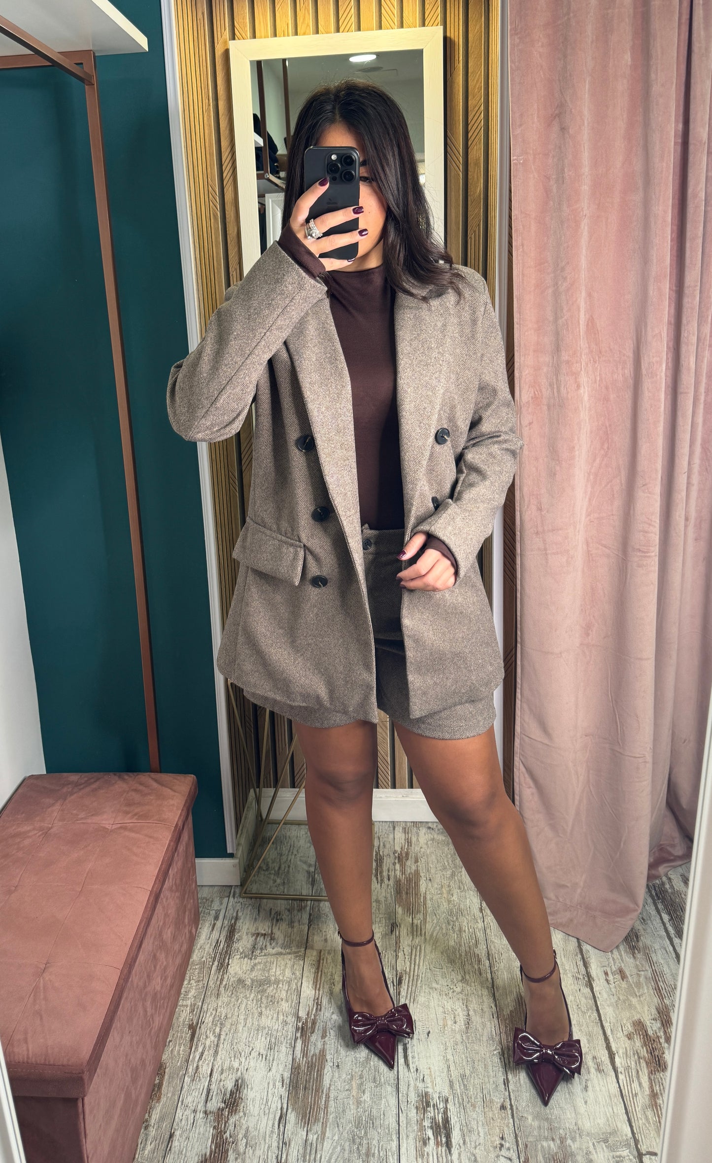 Tailleur shorts marrone