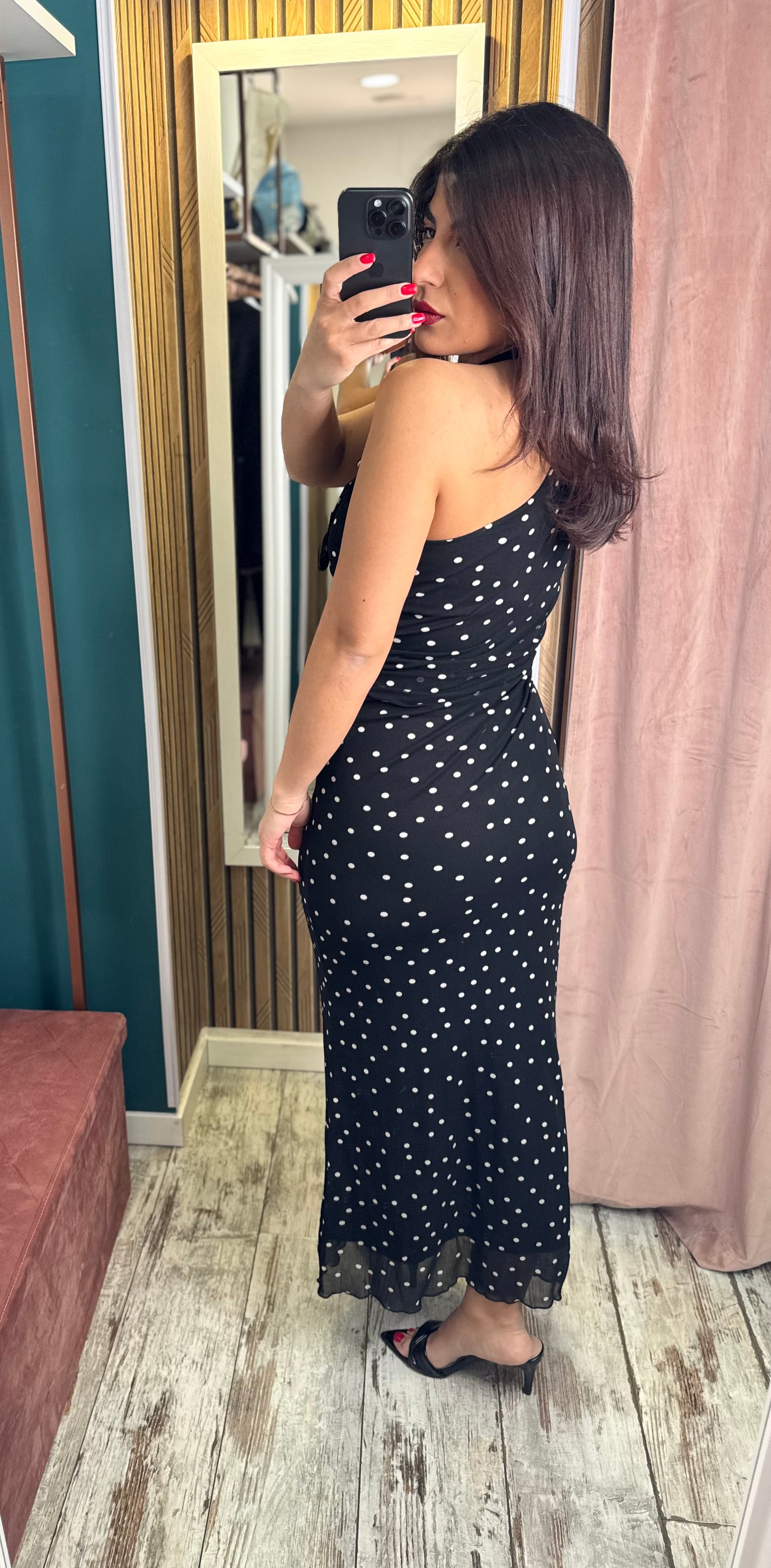 Vestito nero Pois