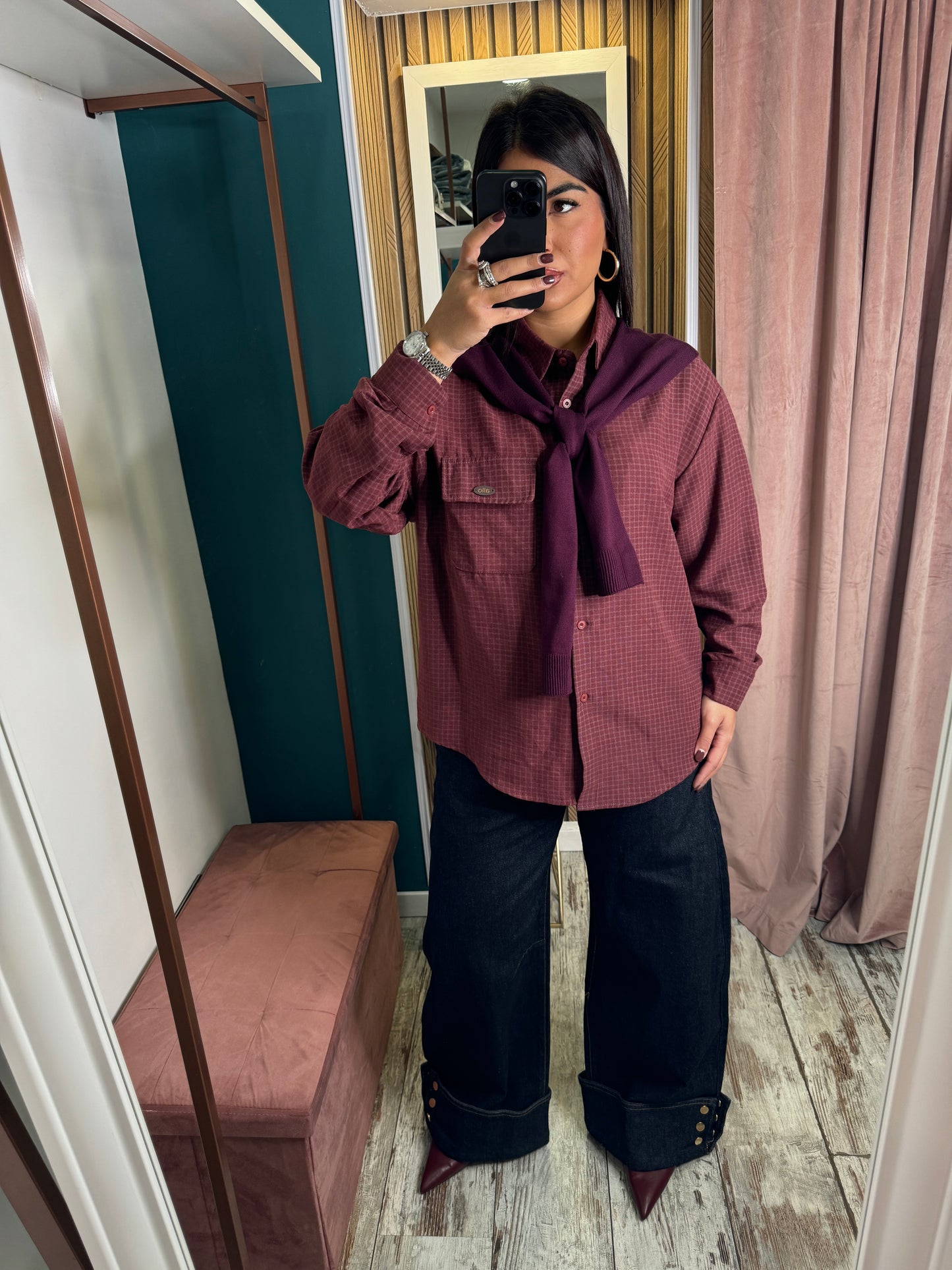 Camicia quadretti con coprispalle