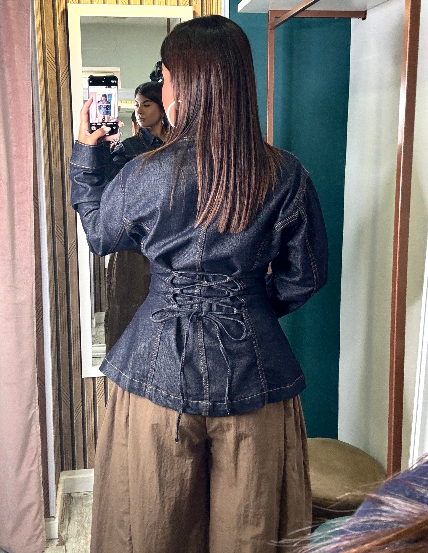 Camicia denim premium stringata