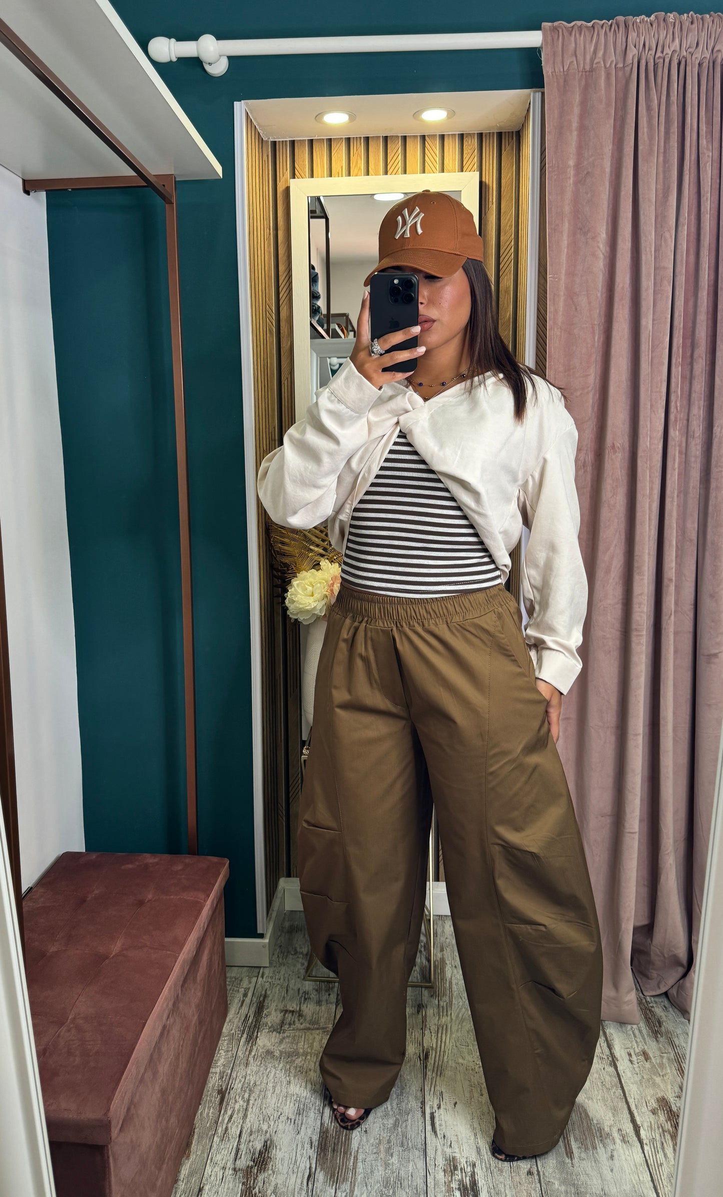Pantaloni Baggy camel