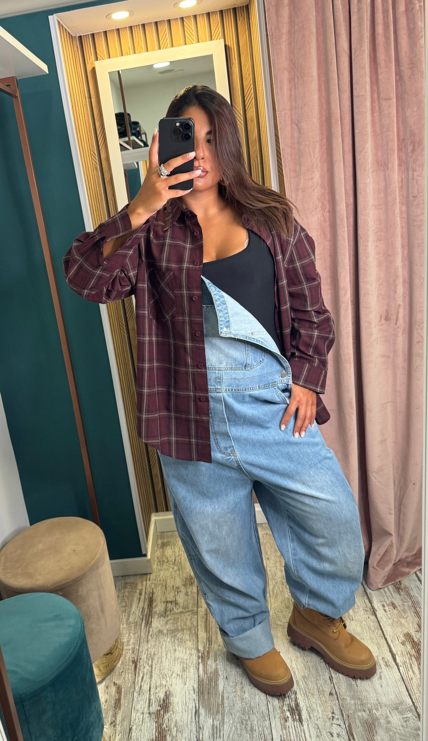 Camicia oversize quadri