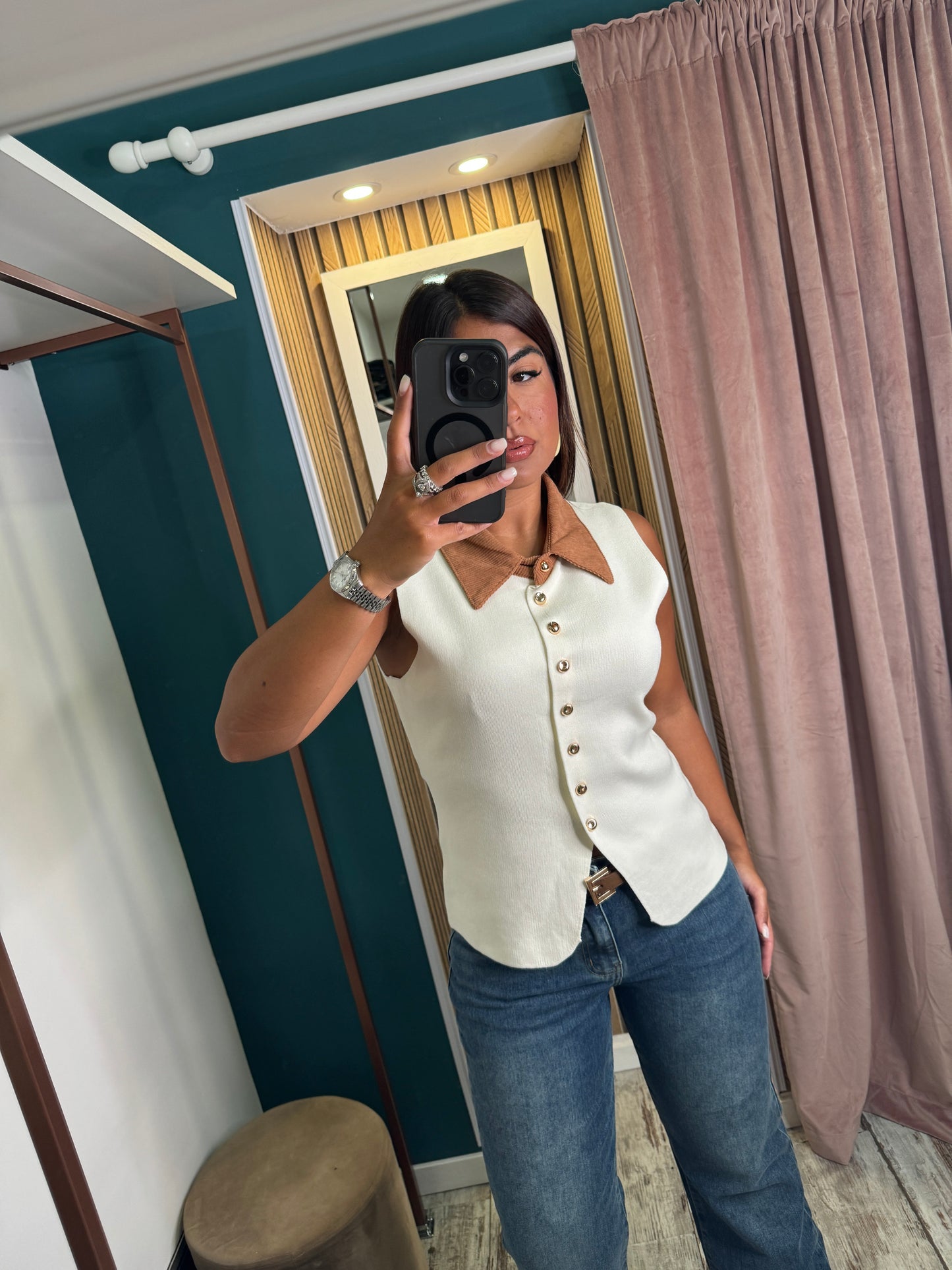 Top gilet in maglia