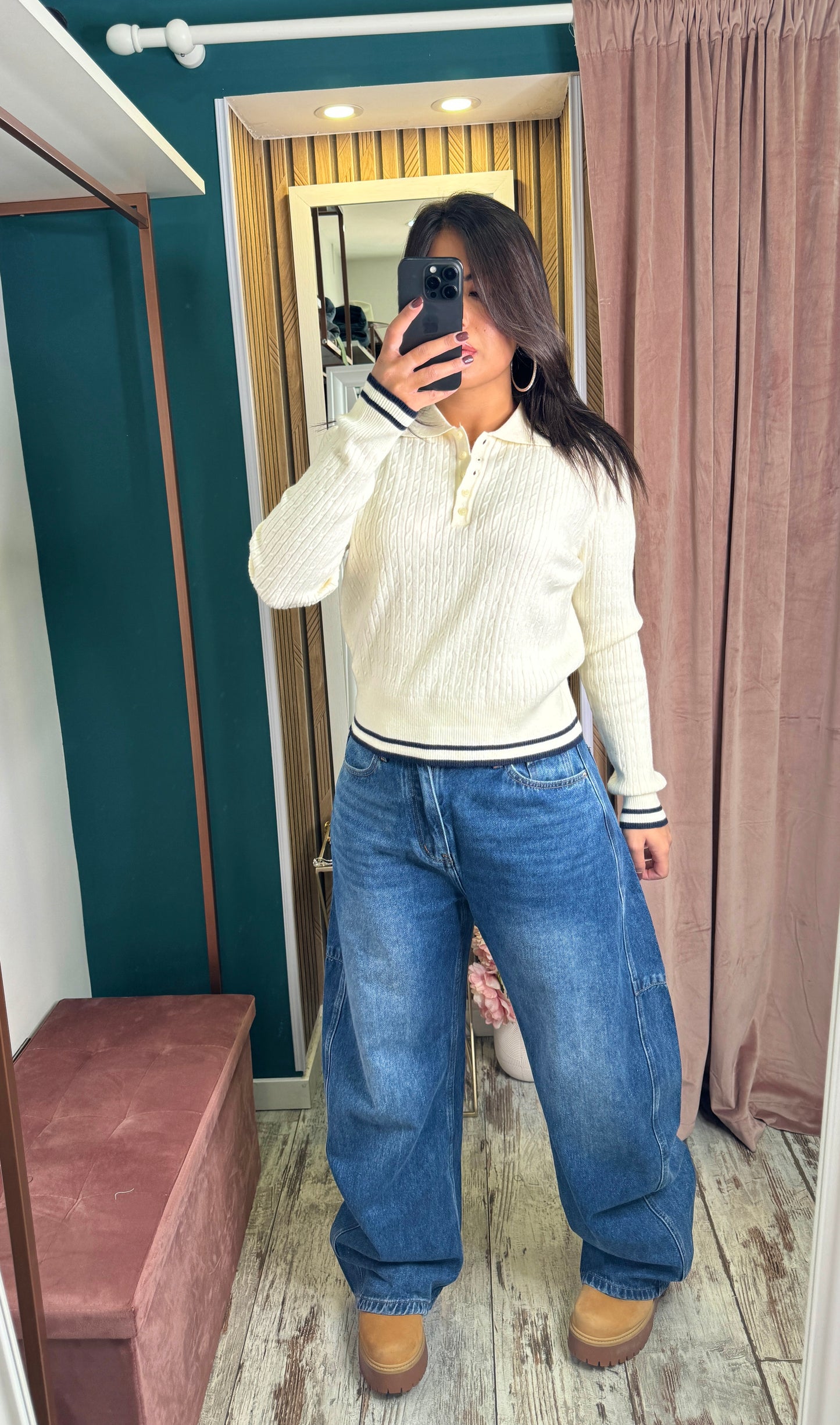 Pullover colletto-panna