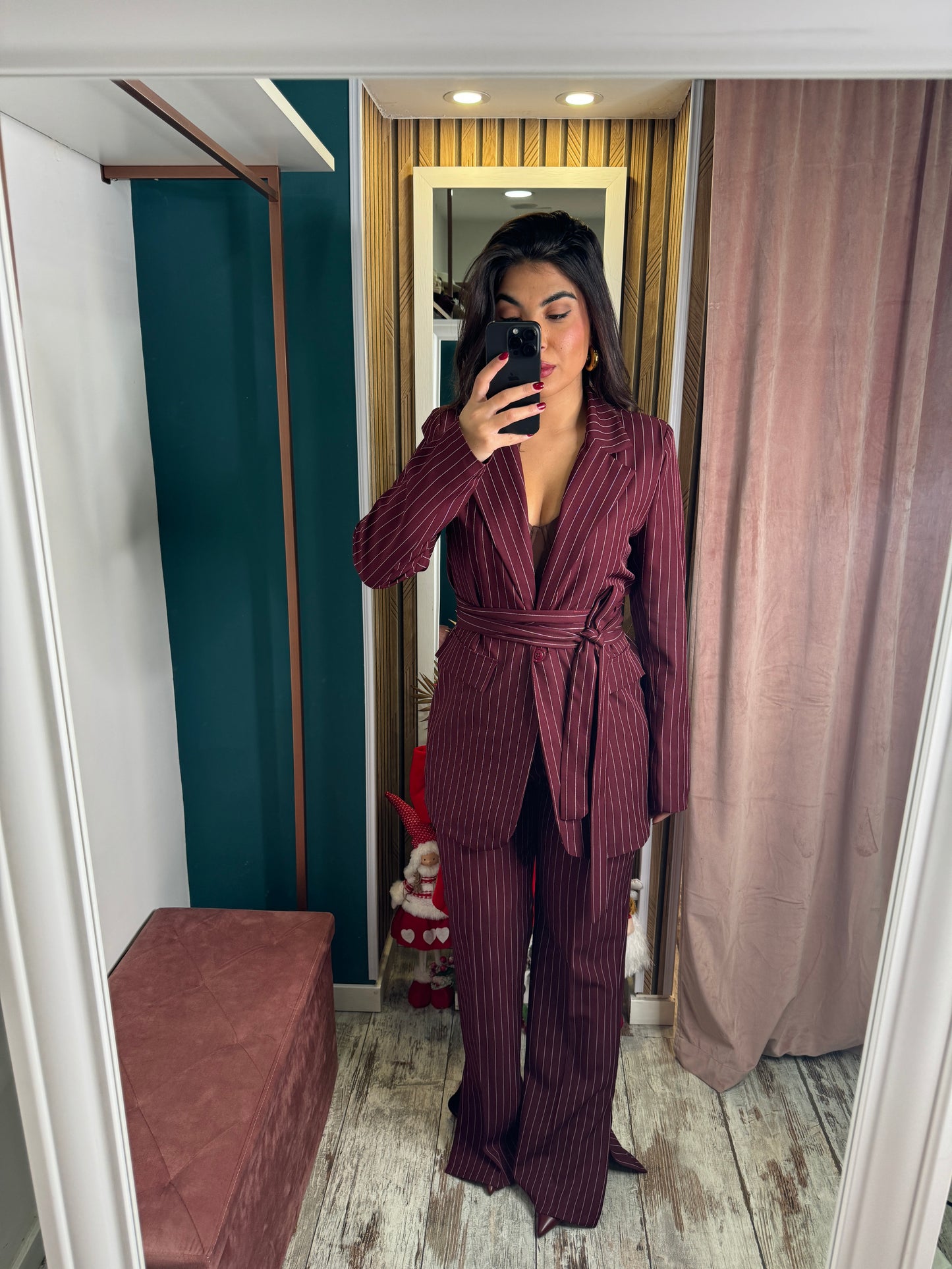 Tailleur Gessato bordeaux