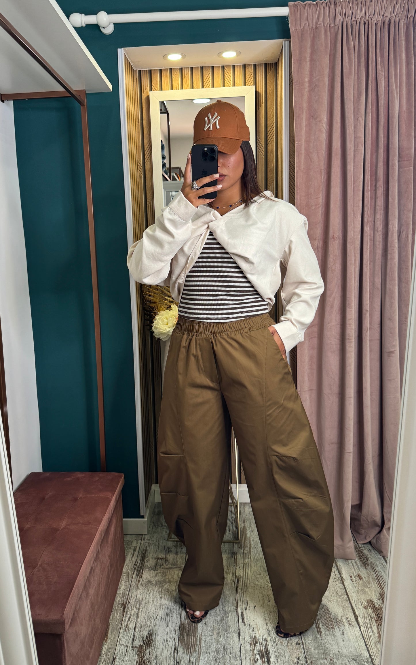 Pantaloni Baggy camel
