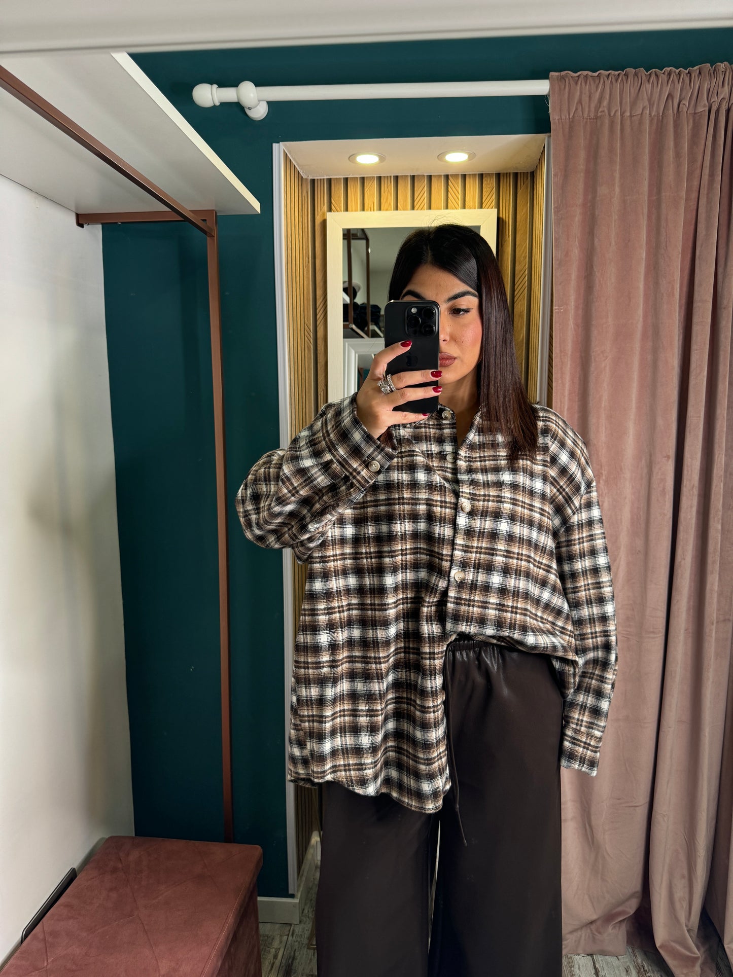 Camicia quadretti brown