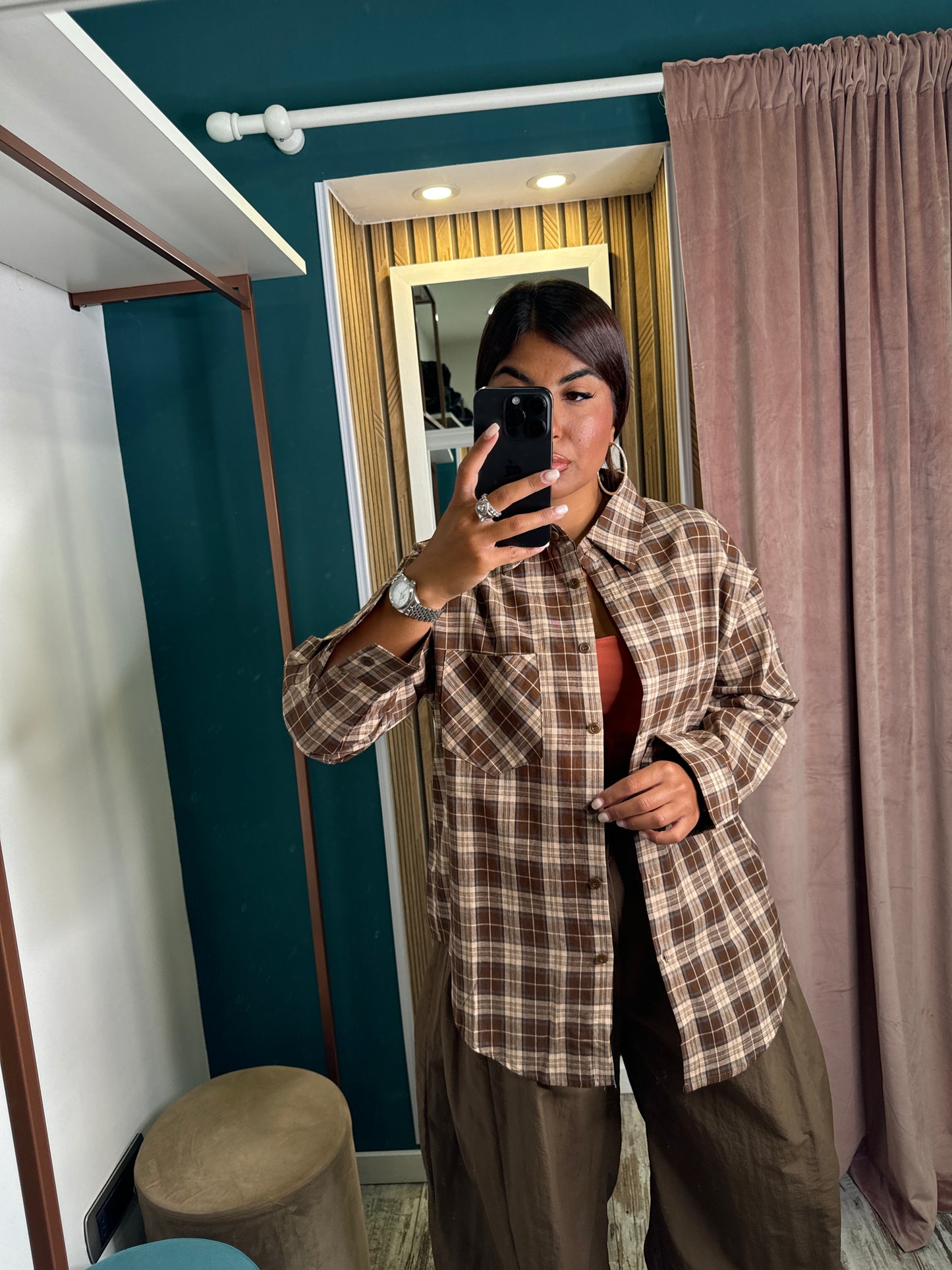 Camicia oversize quadri