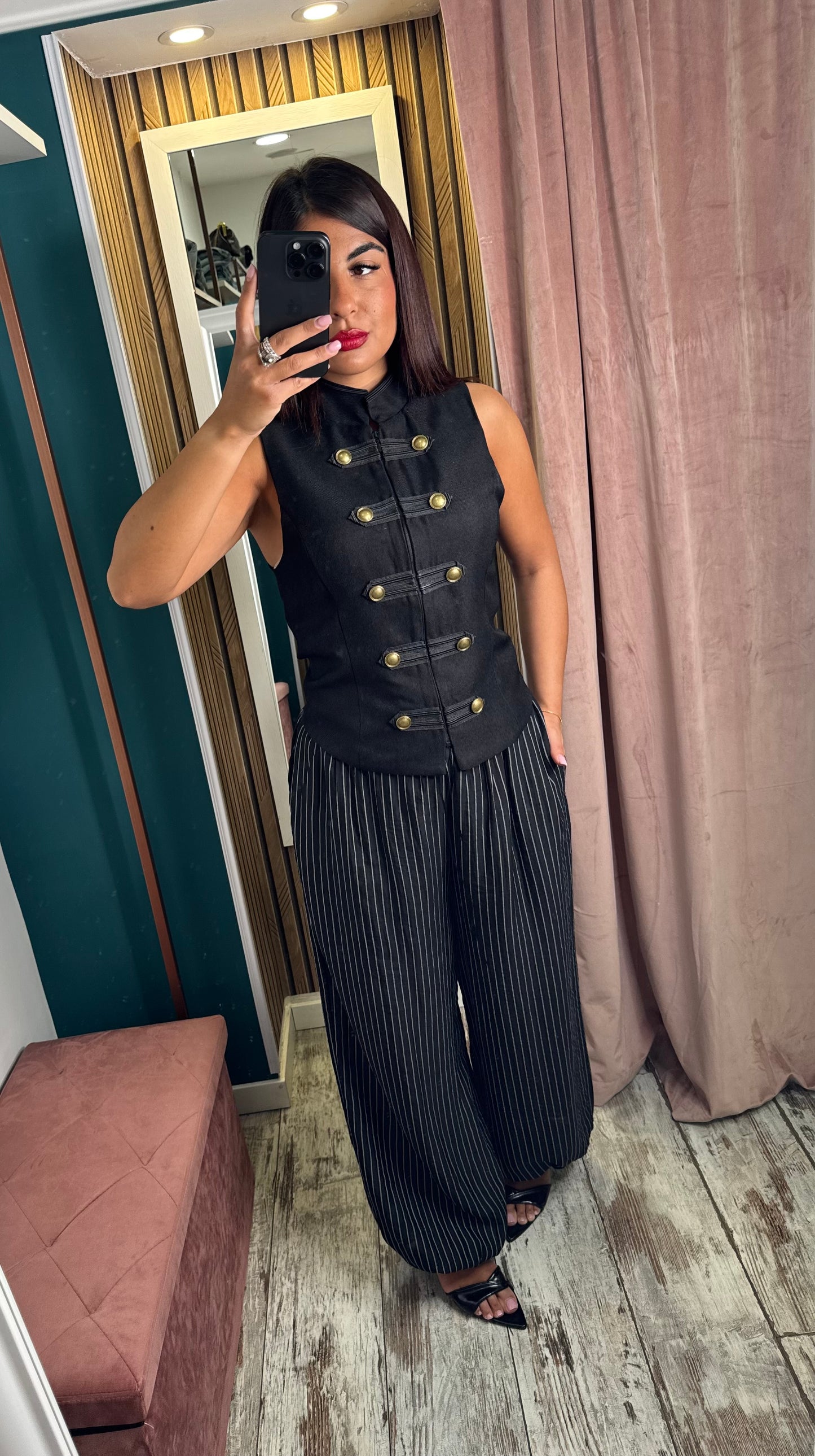 Gilet alamari con zip