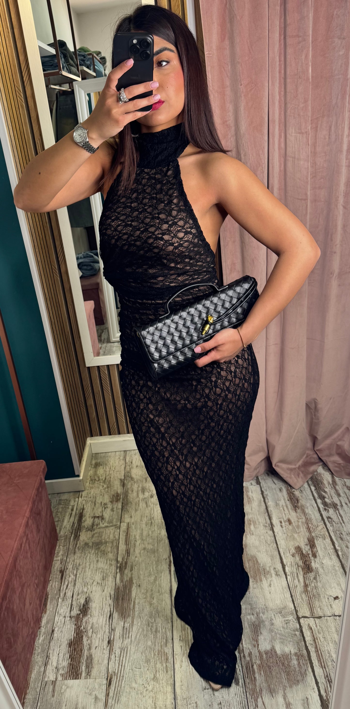 Vestito pizzo Loris nero