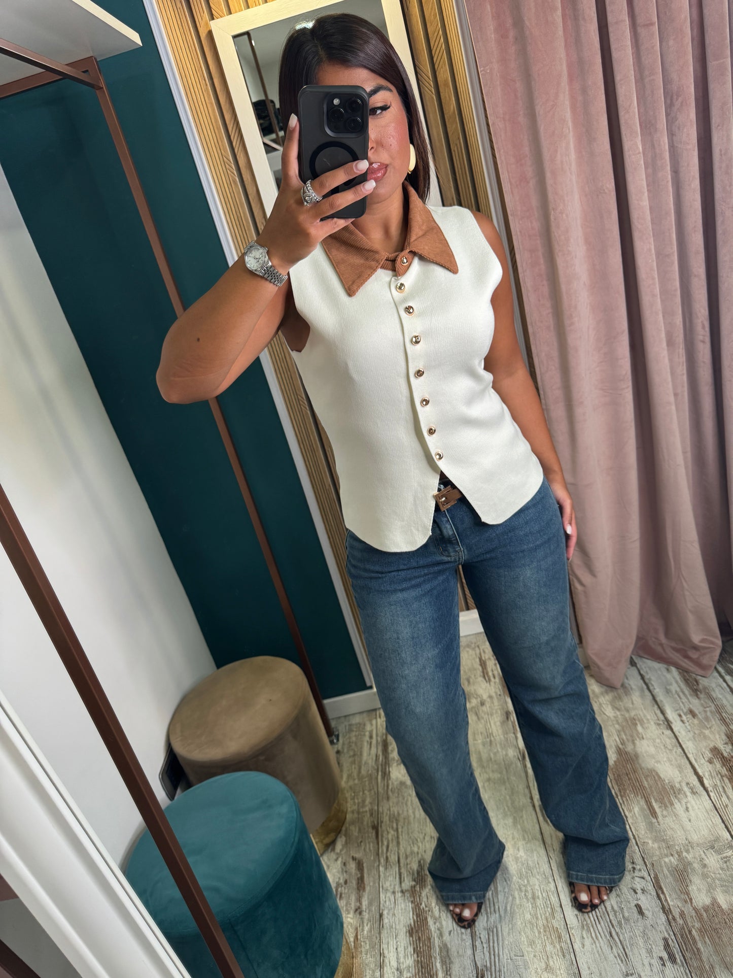 Top gilet in maglia