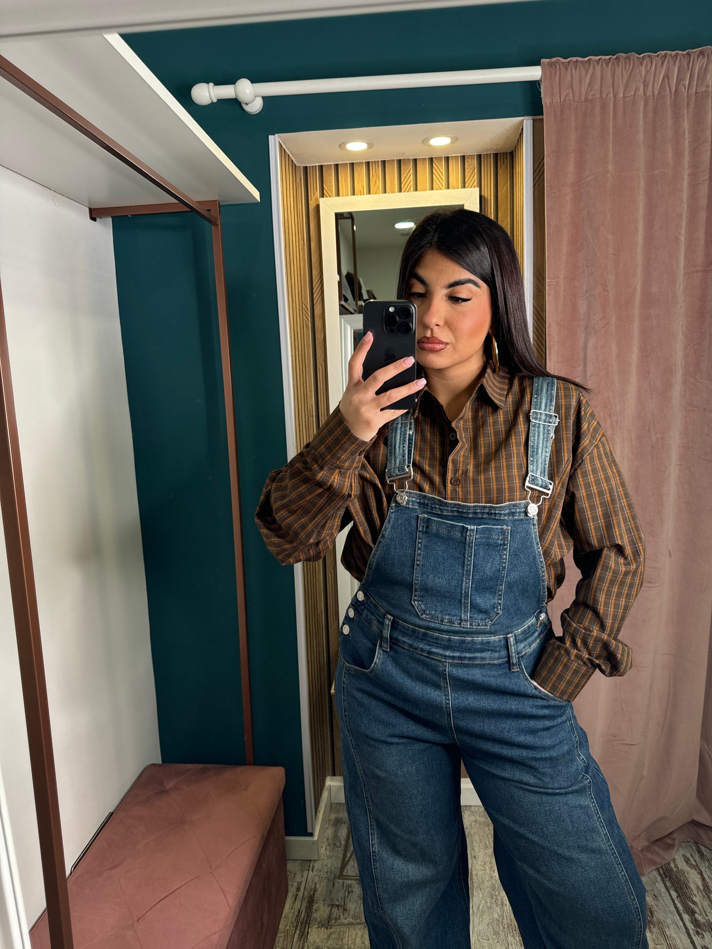 Salopette jeans sabbiato