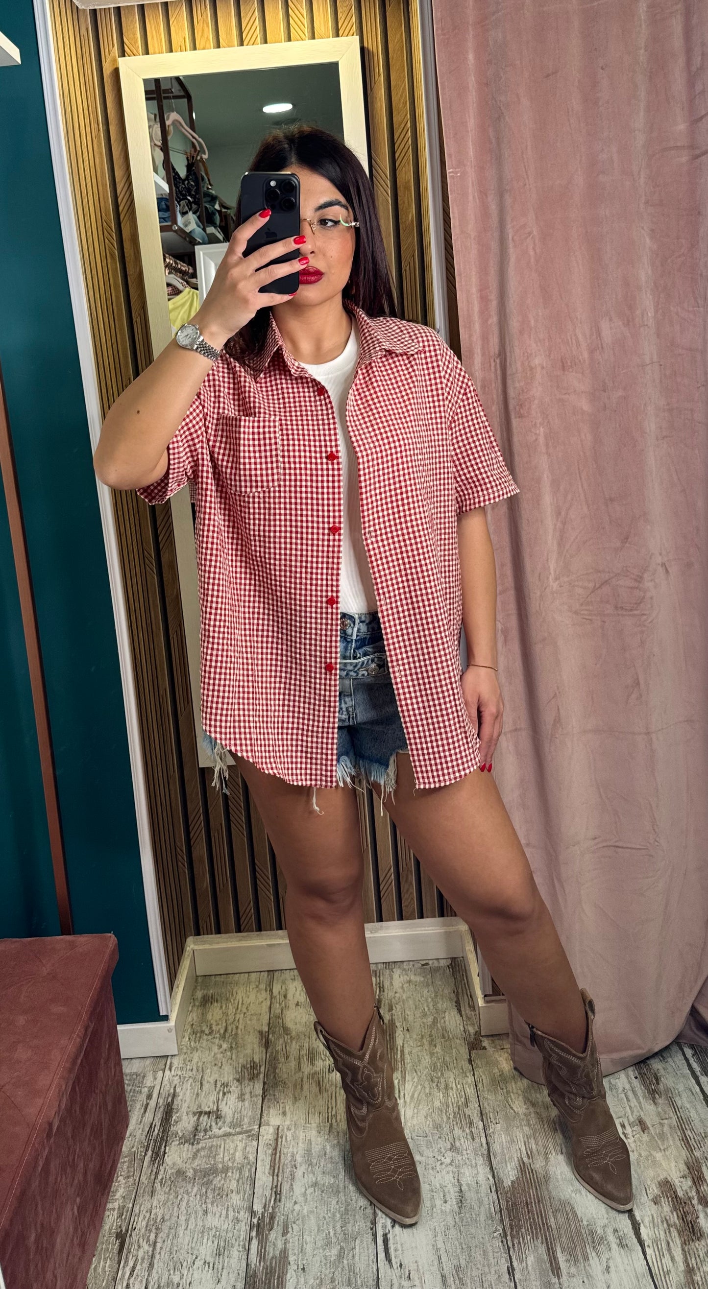 Camicia quadretti rossa