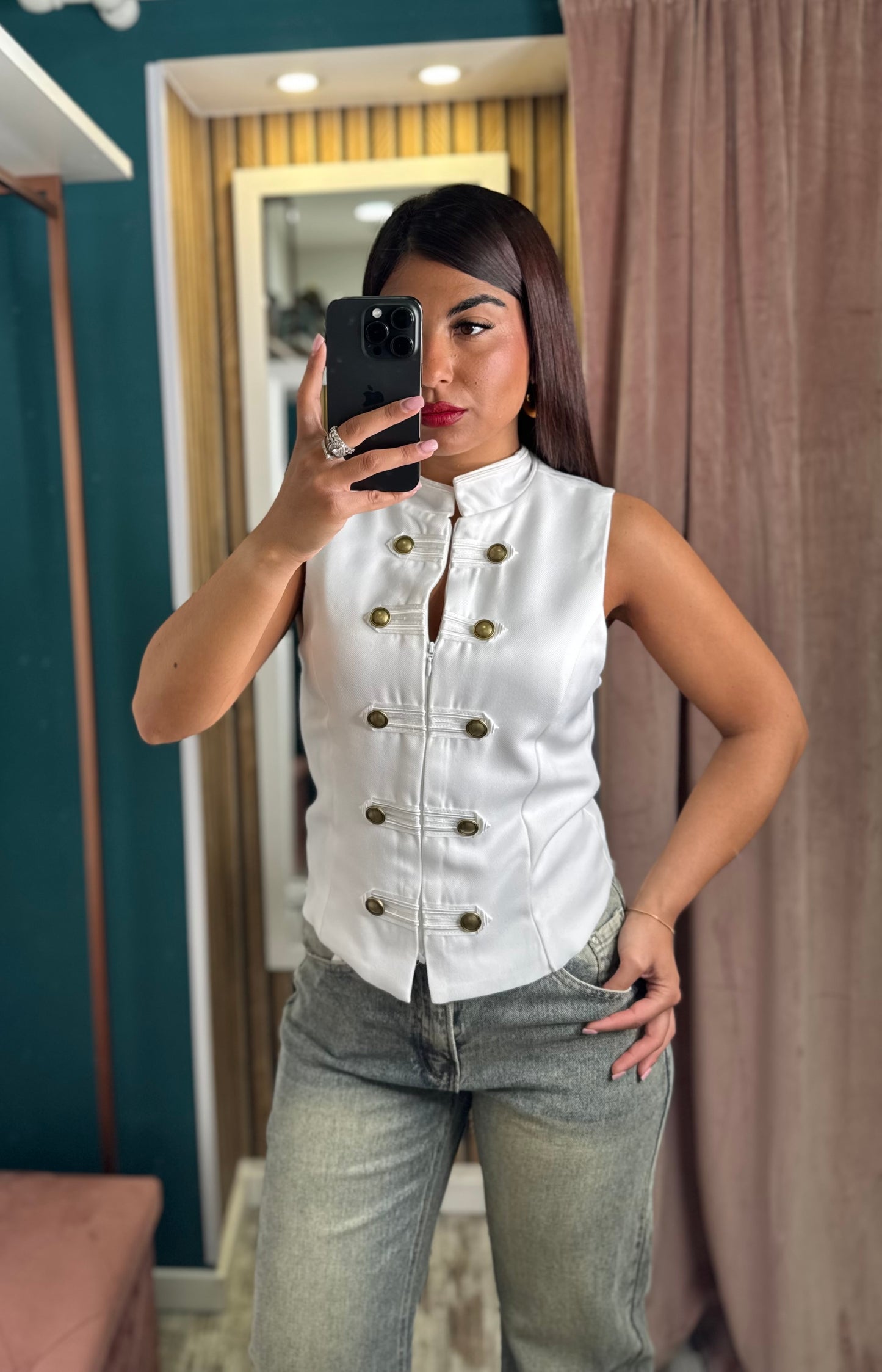Gilet alamari con zip