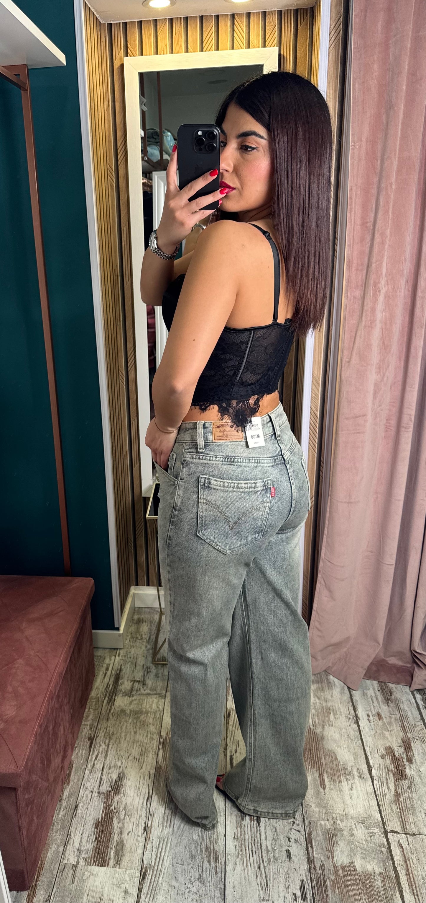 Jeans wide leg desert