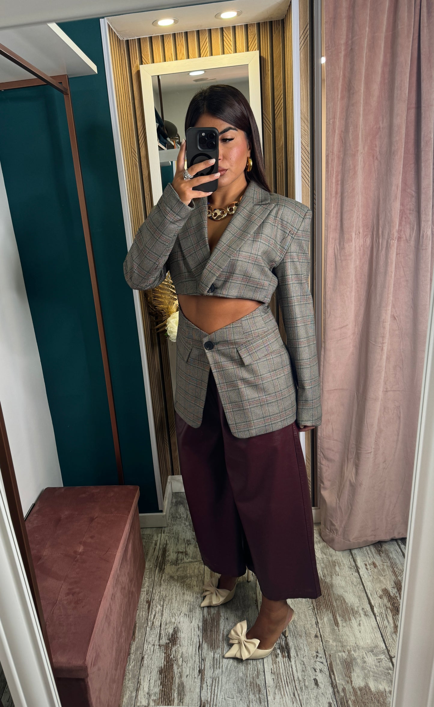 Pantaloni 7/8 pelle