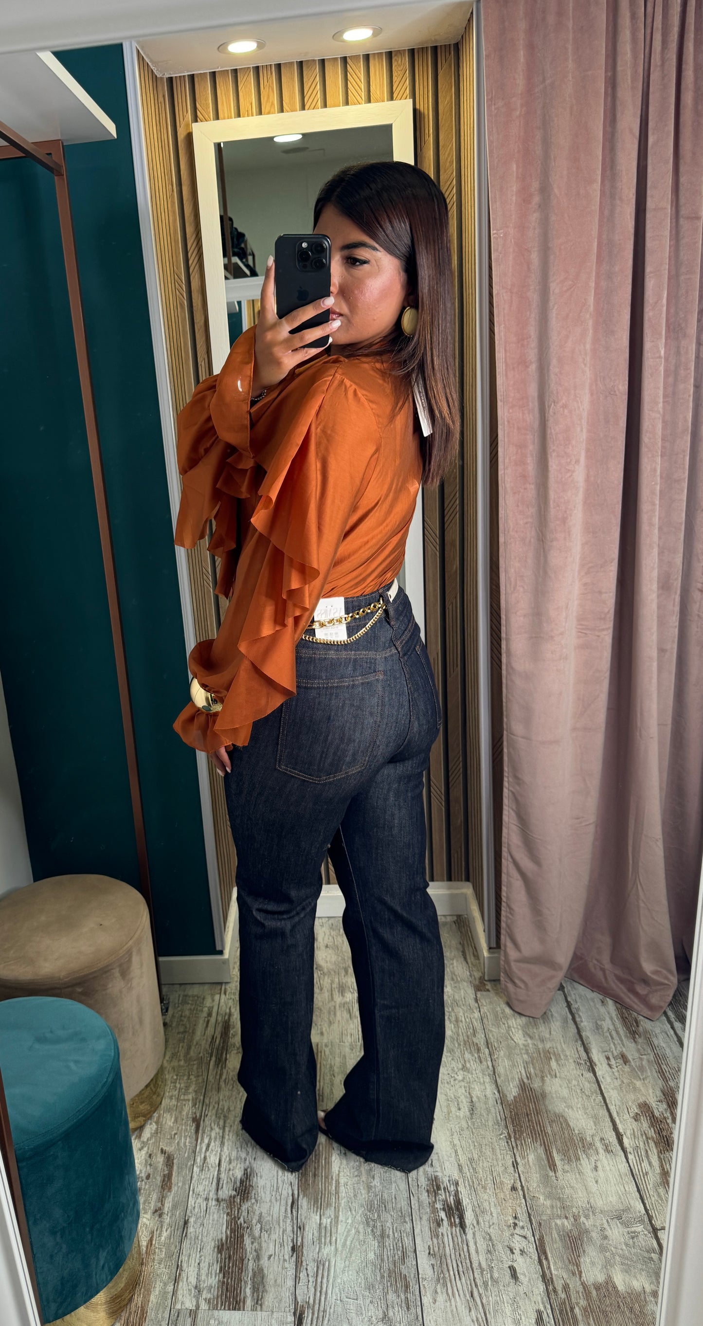 Jeans wide leg blu