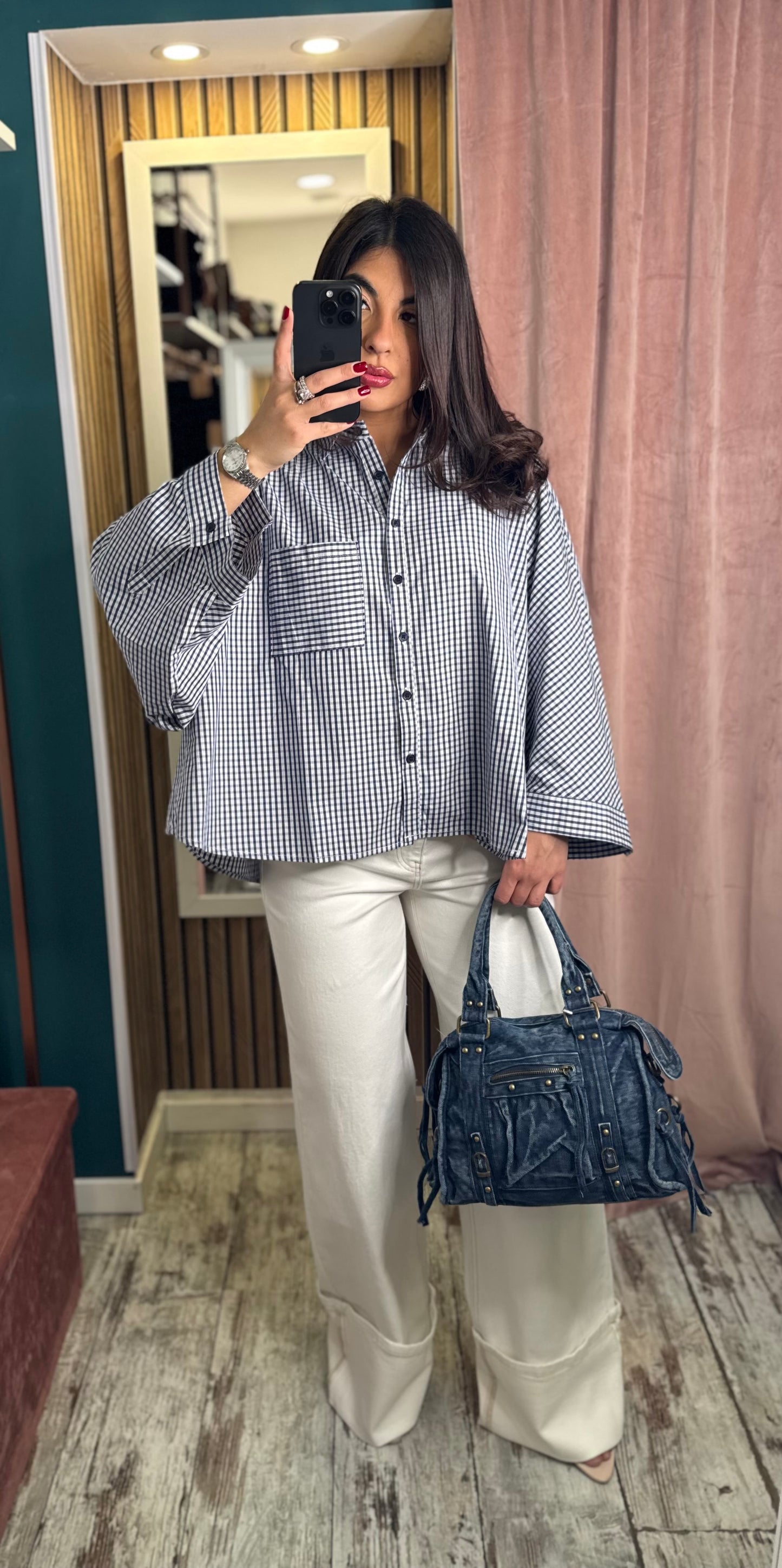 Camicia quadretti marine