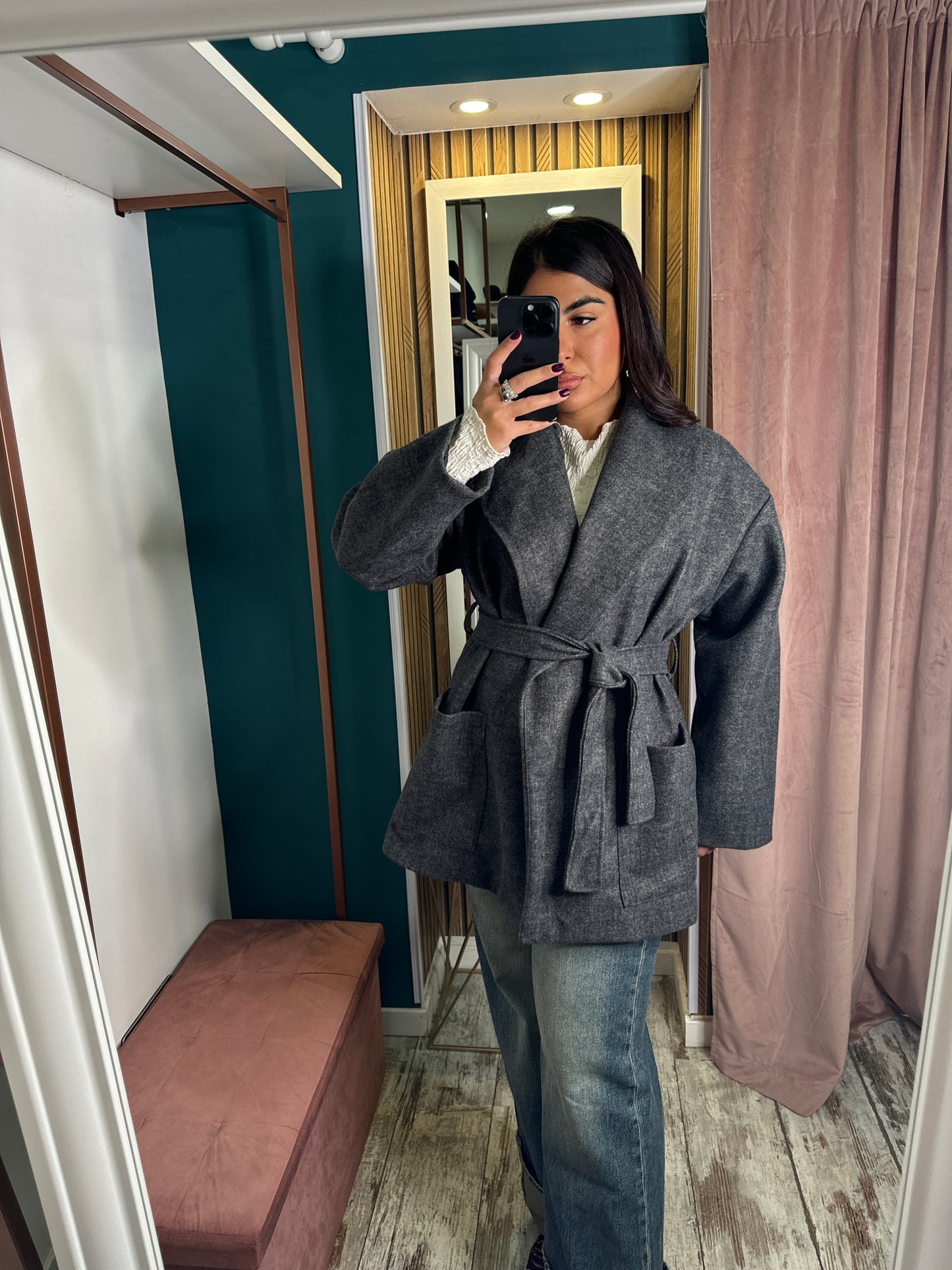 Cappotto corto con cintura