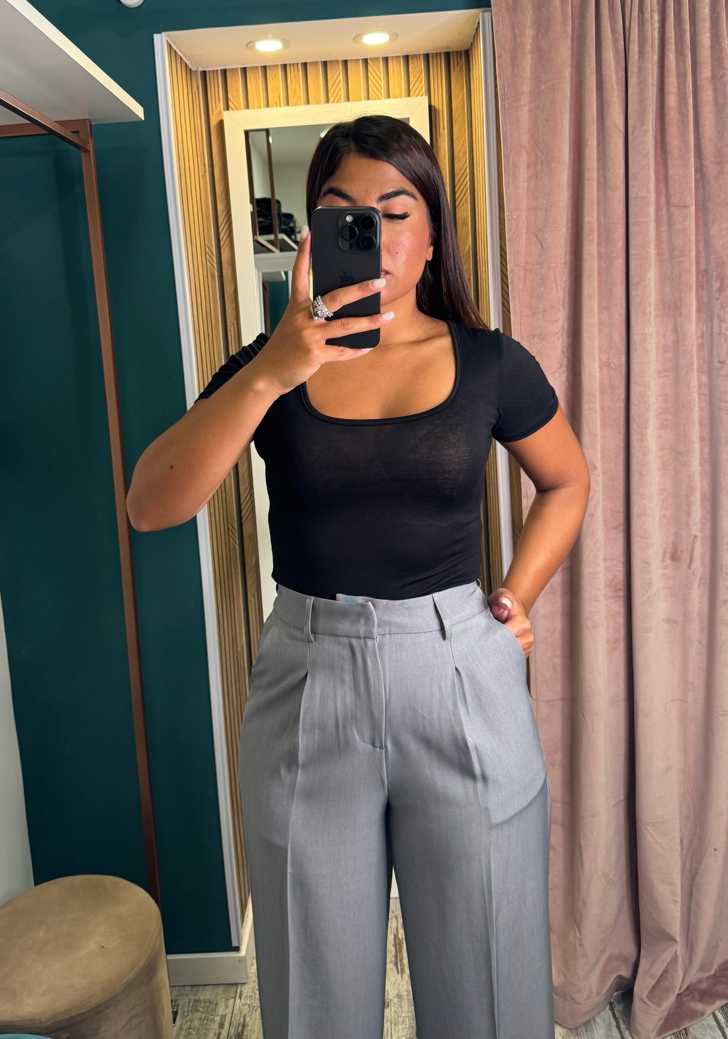 Pantaloni palazzo grey