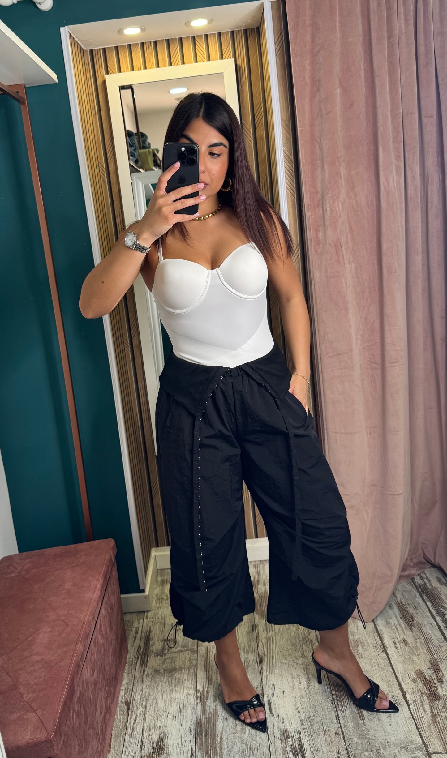 Pant parachute black