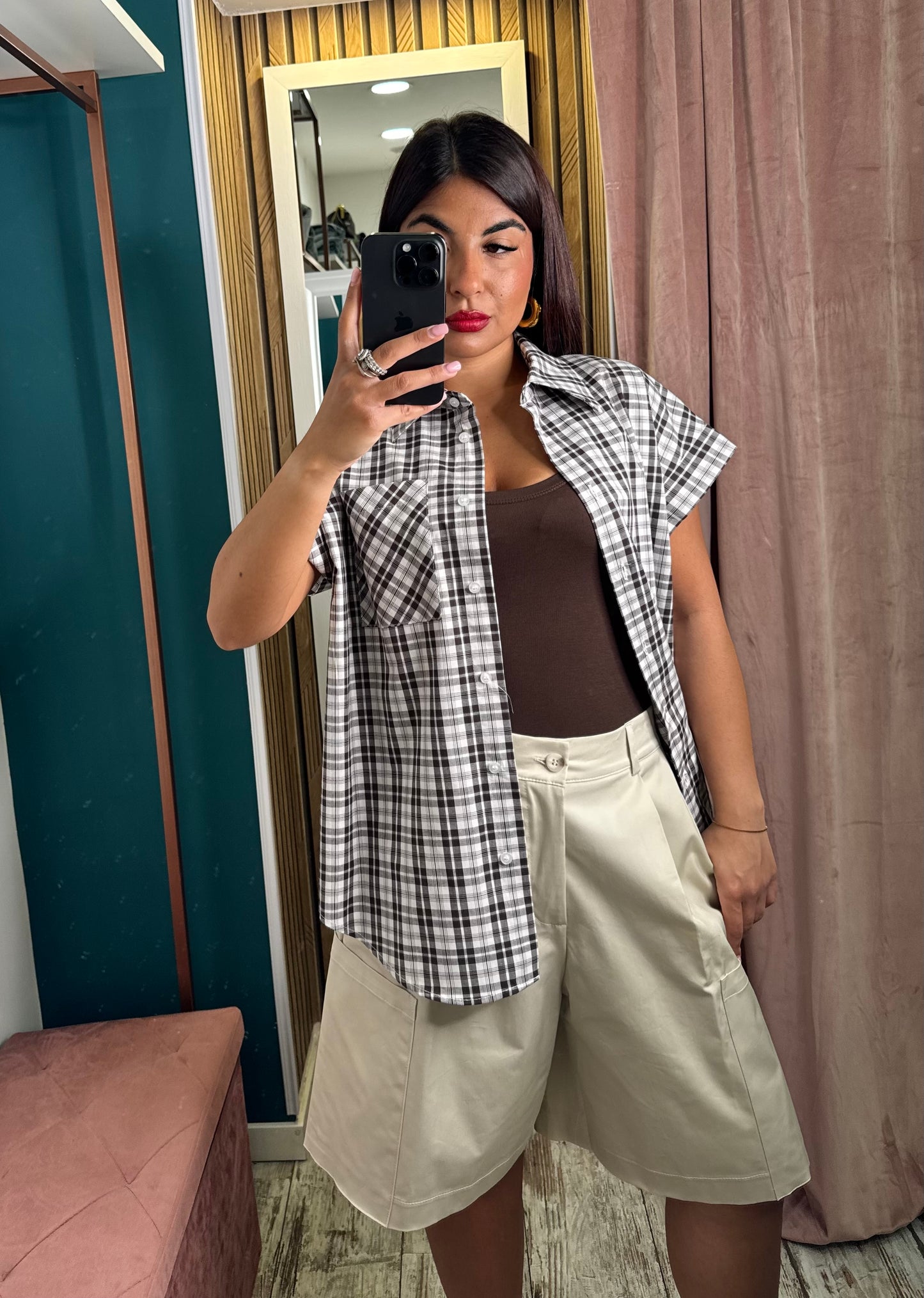 Camicia smanicata brown