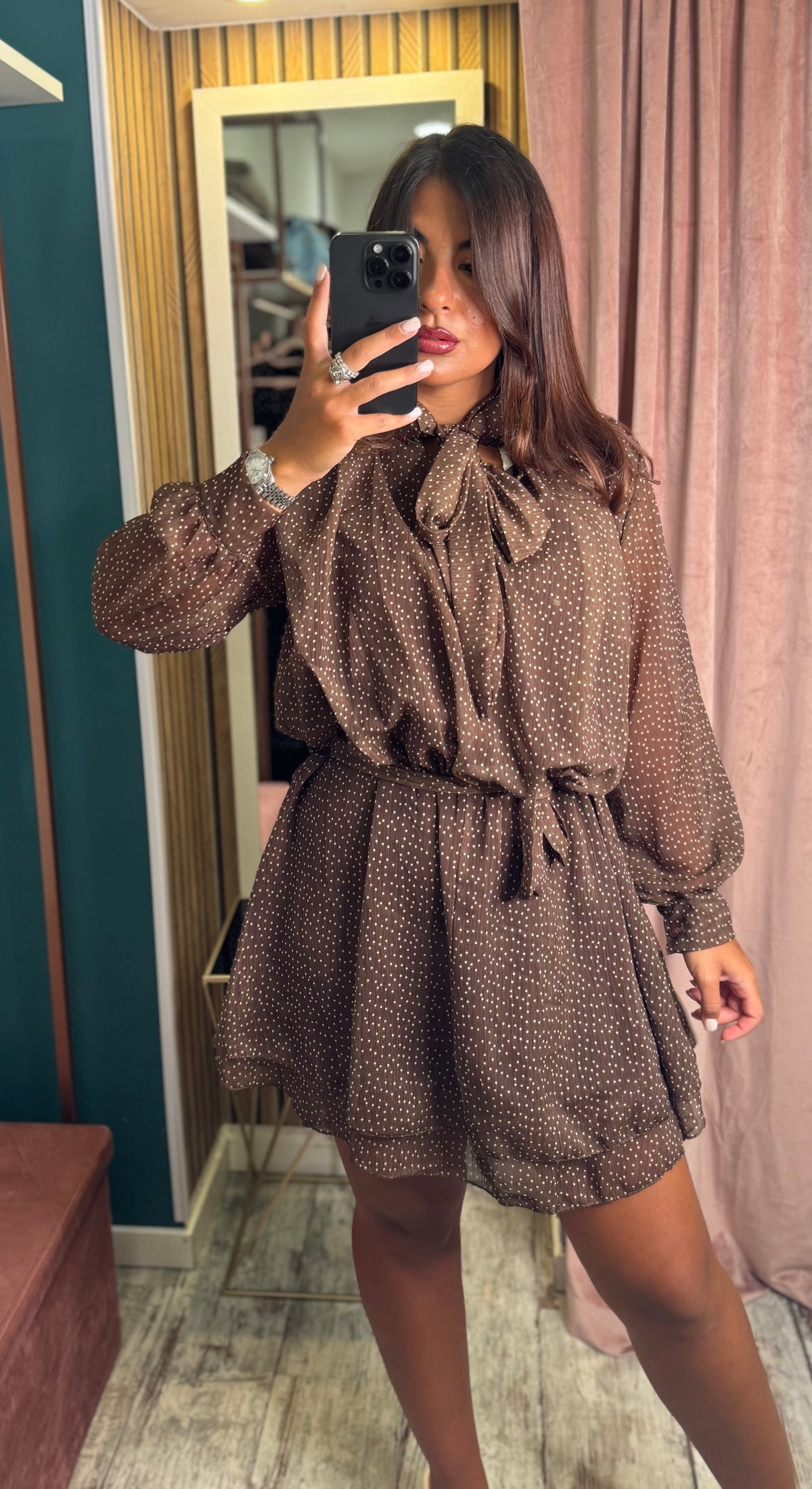 Vestito corto mini pois