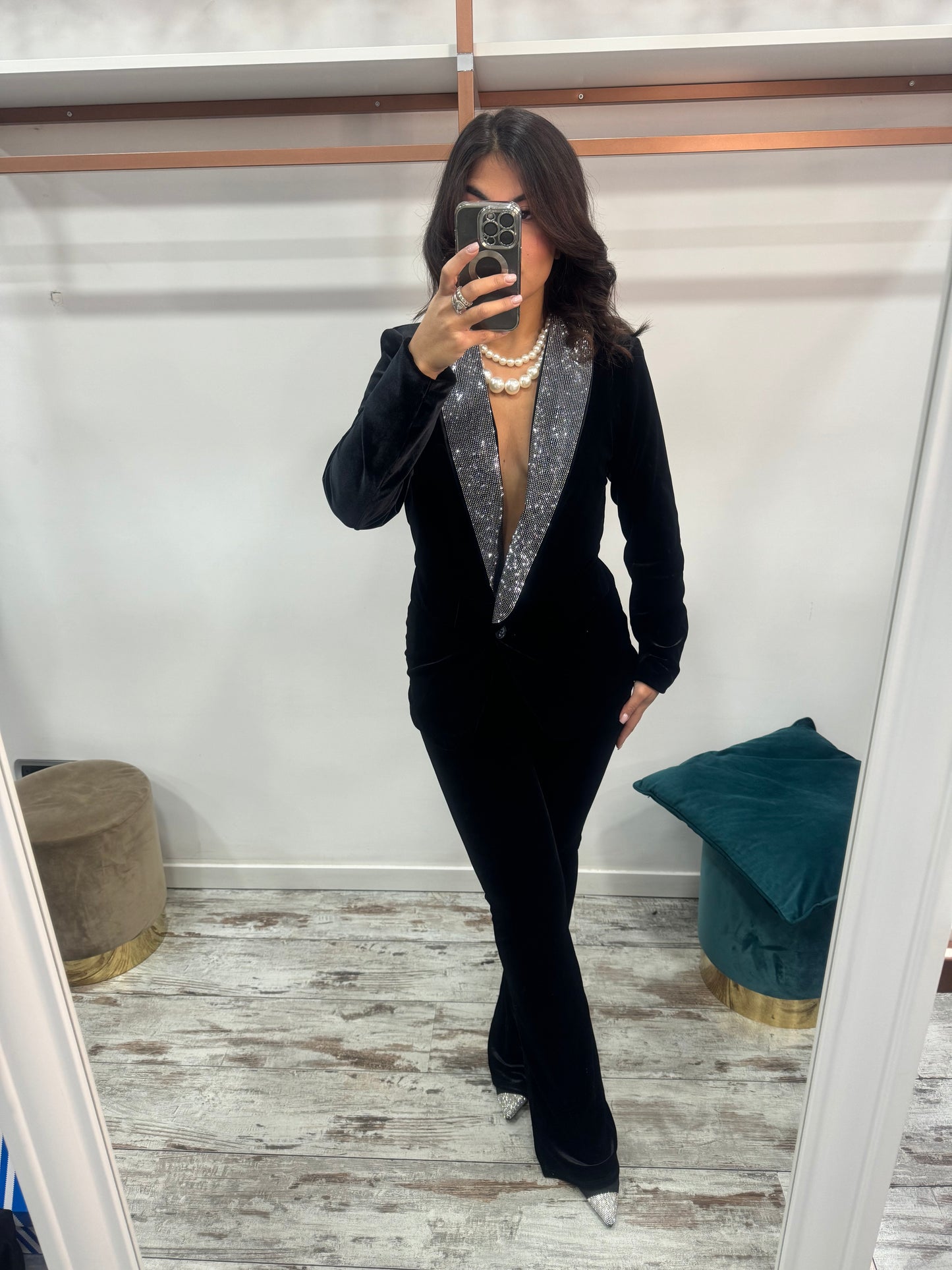 Tailleur velvet strass