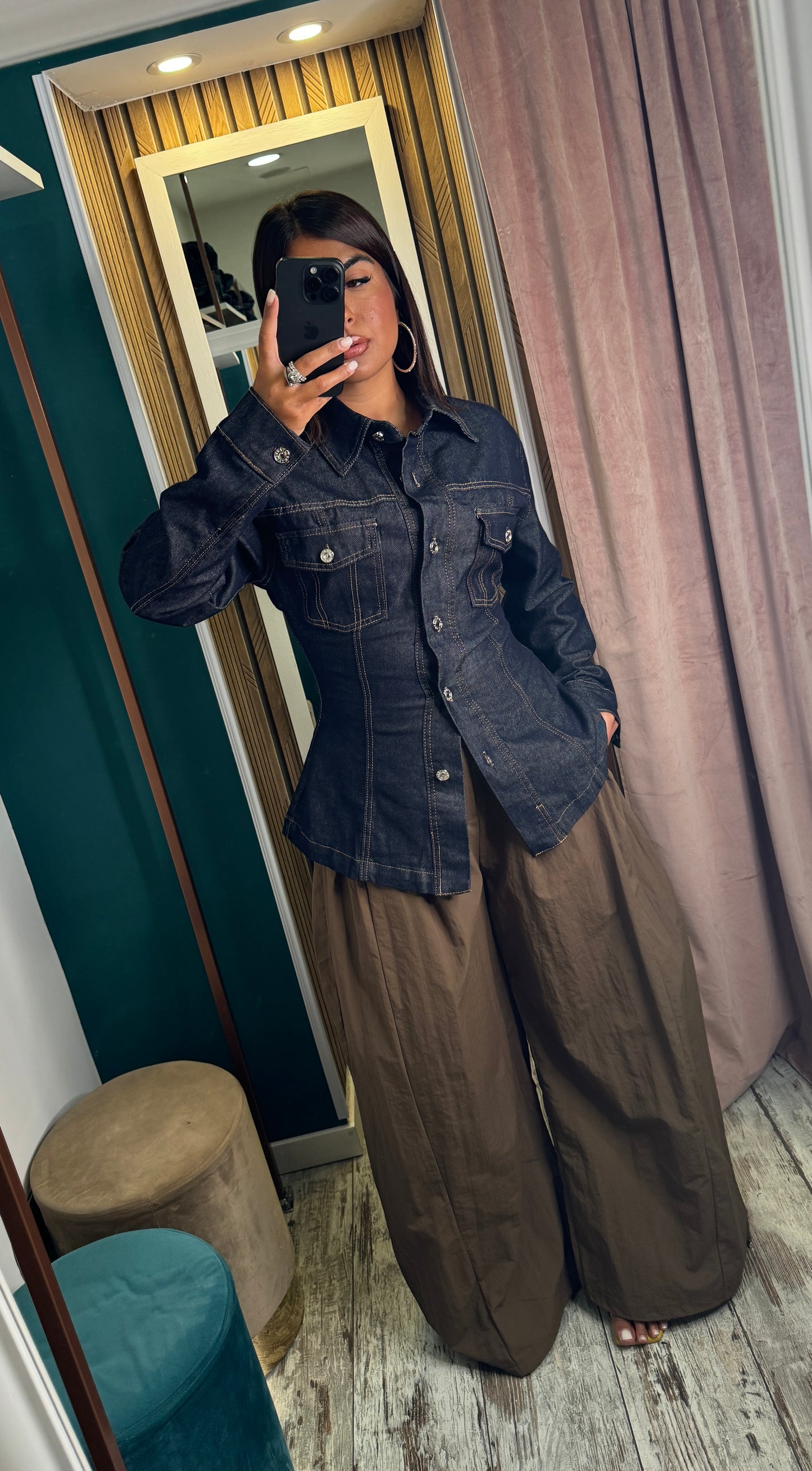 Camicia denim premium stringata
