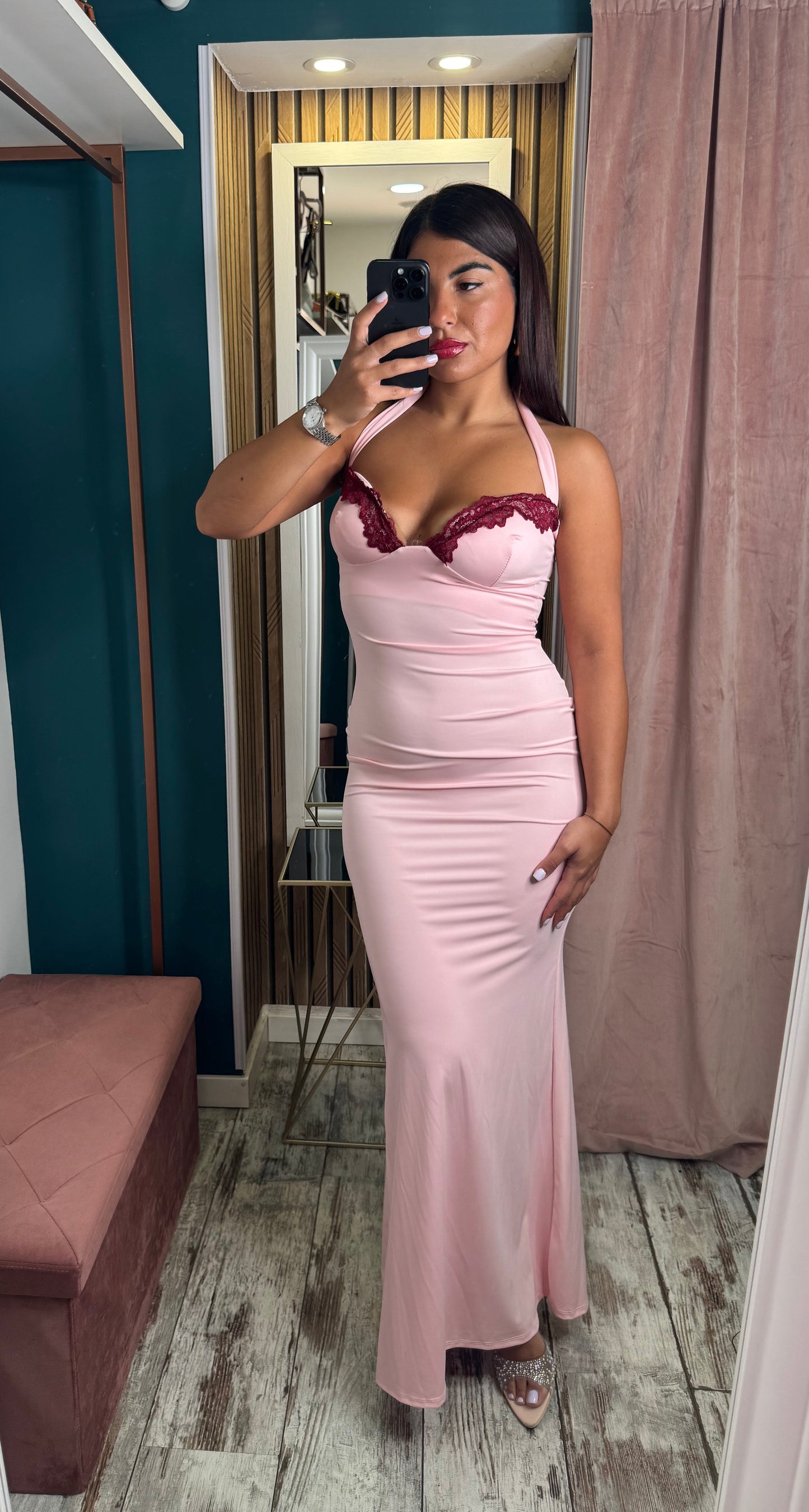 Tubino lycra con merletto