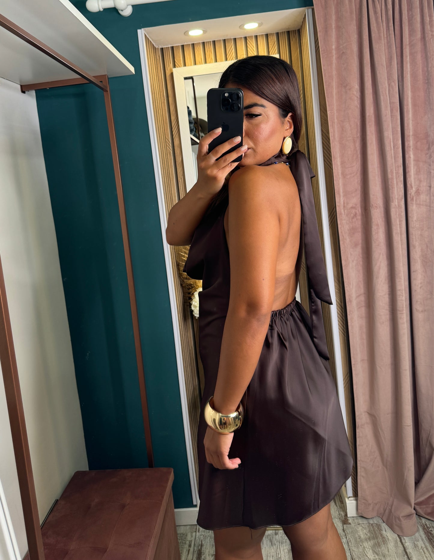 Vestito corto satin