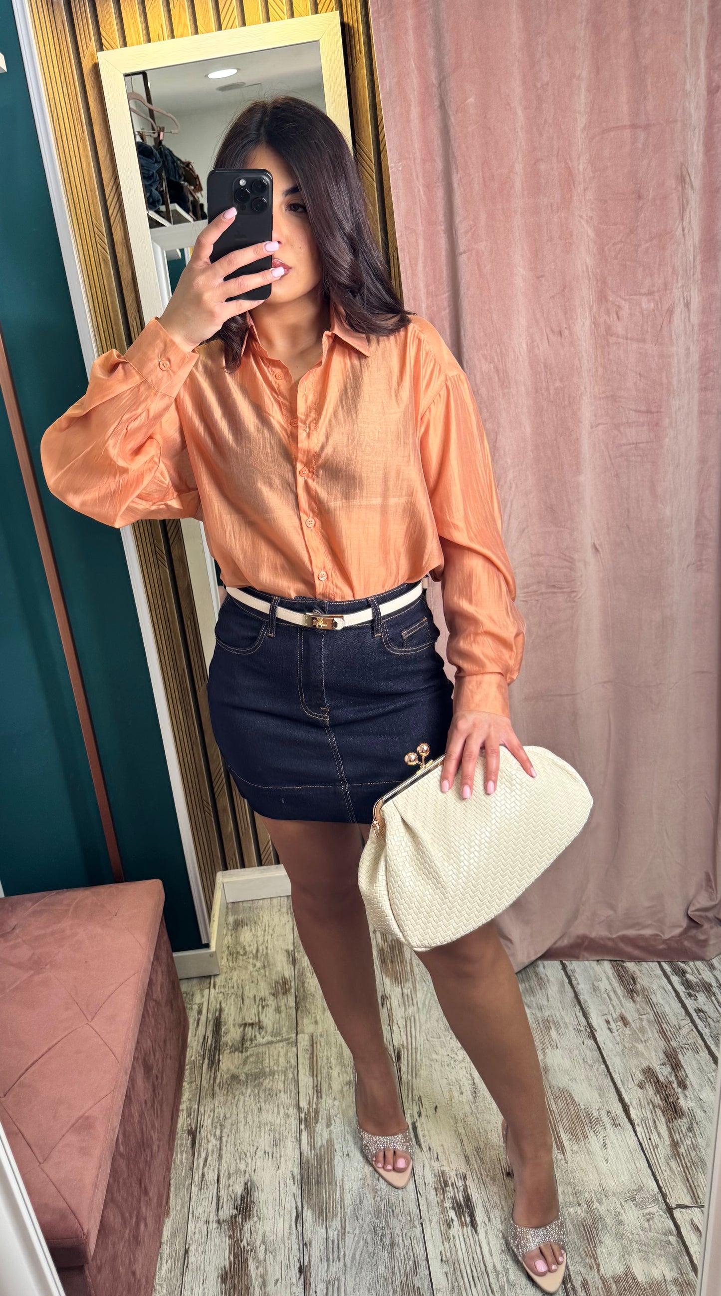 Camicia velata arancione