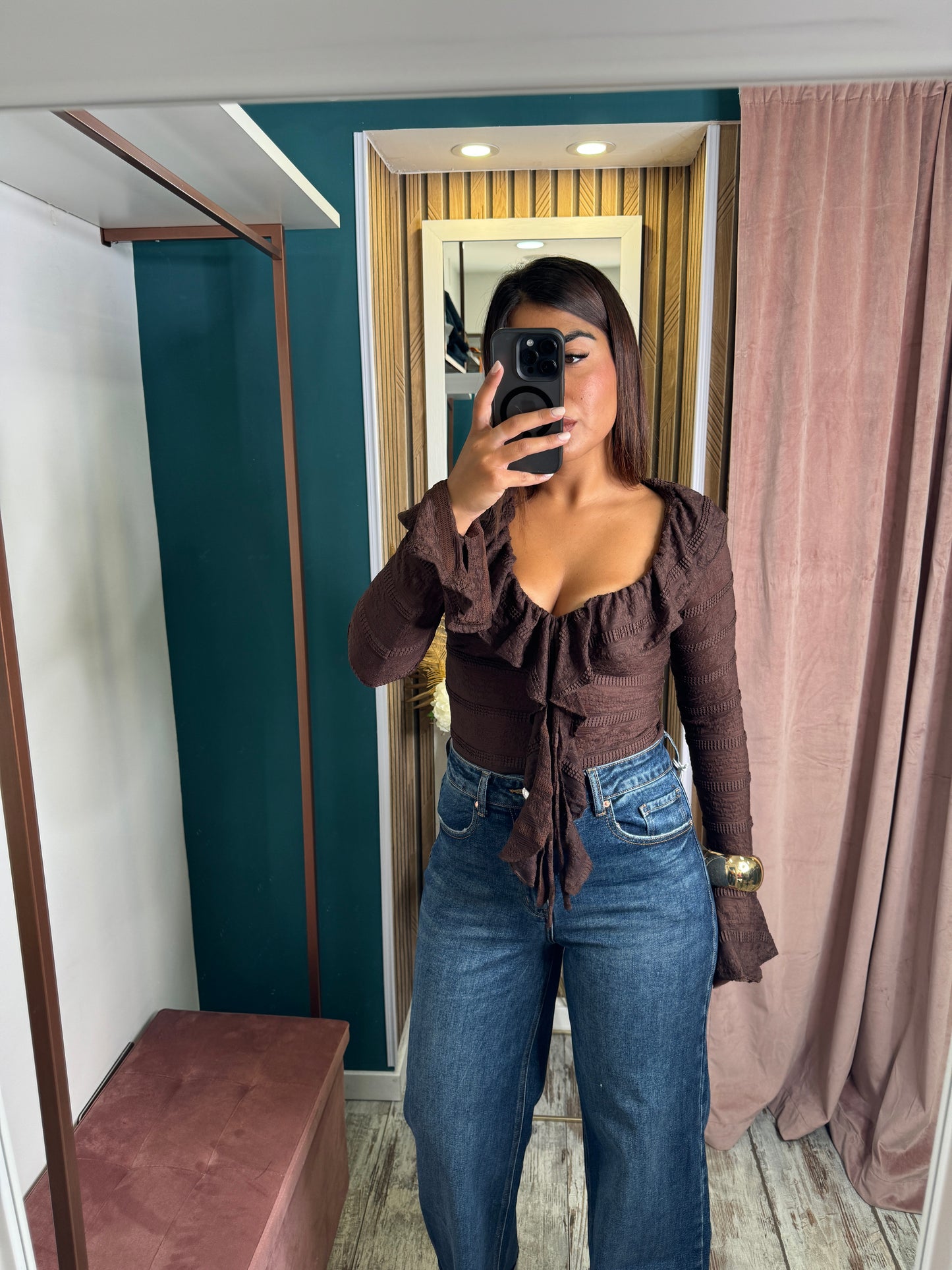 Jeans wide leg piegone