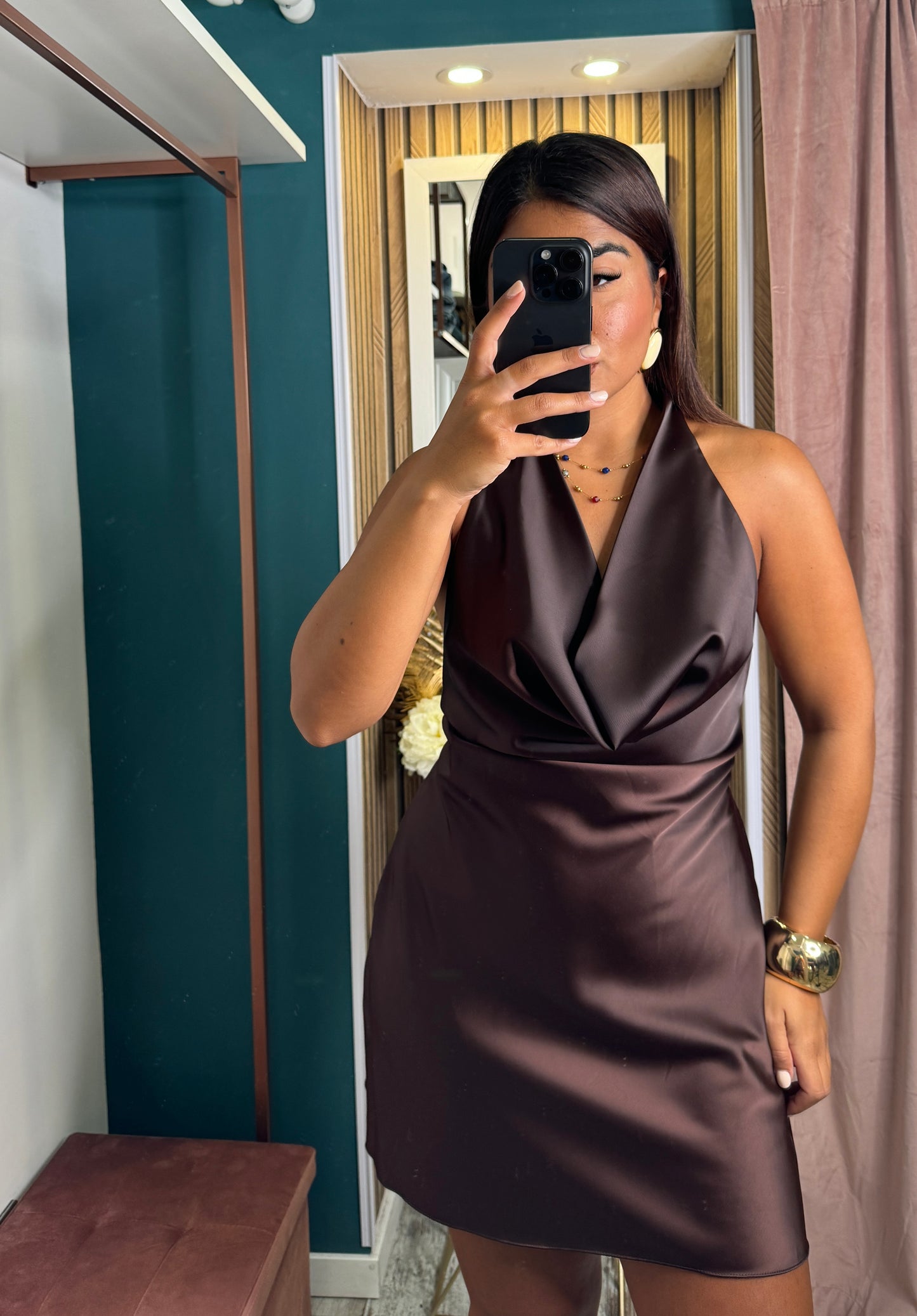Vestito corto satin