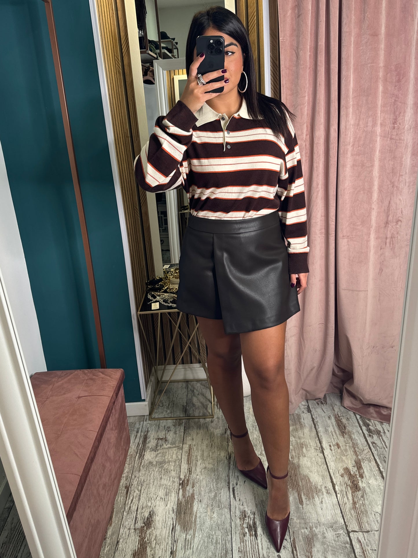 Polo lana rasata righe