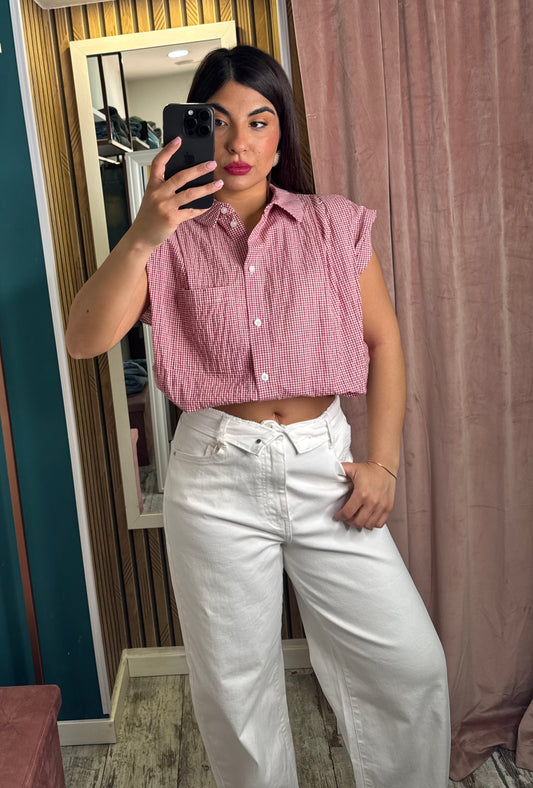 Camicia smanicata quadretti