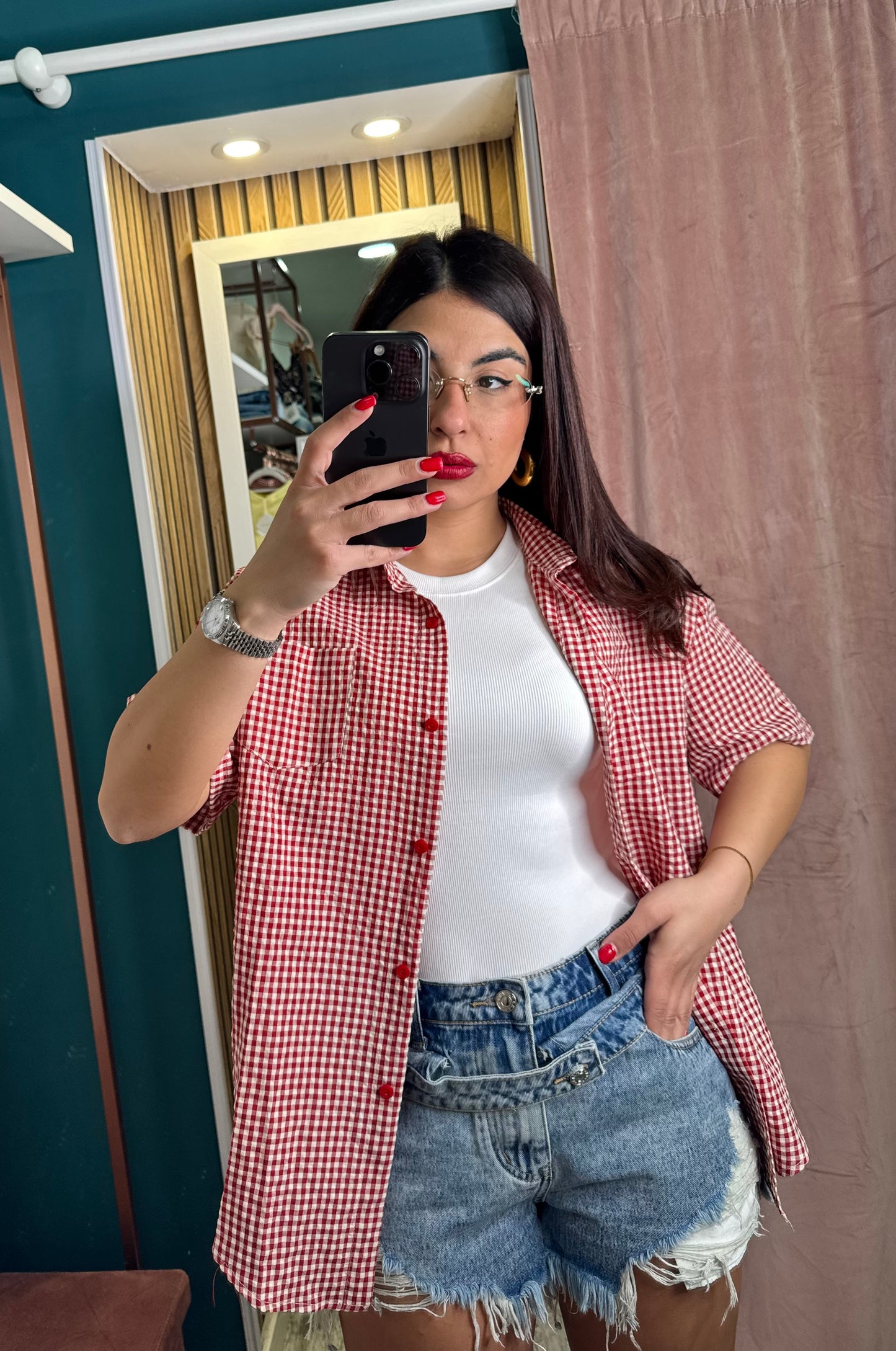Camicia quadretti rossa