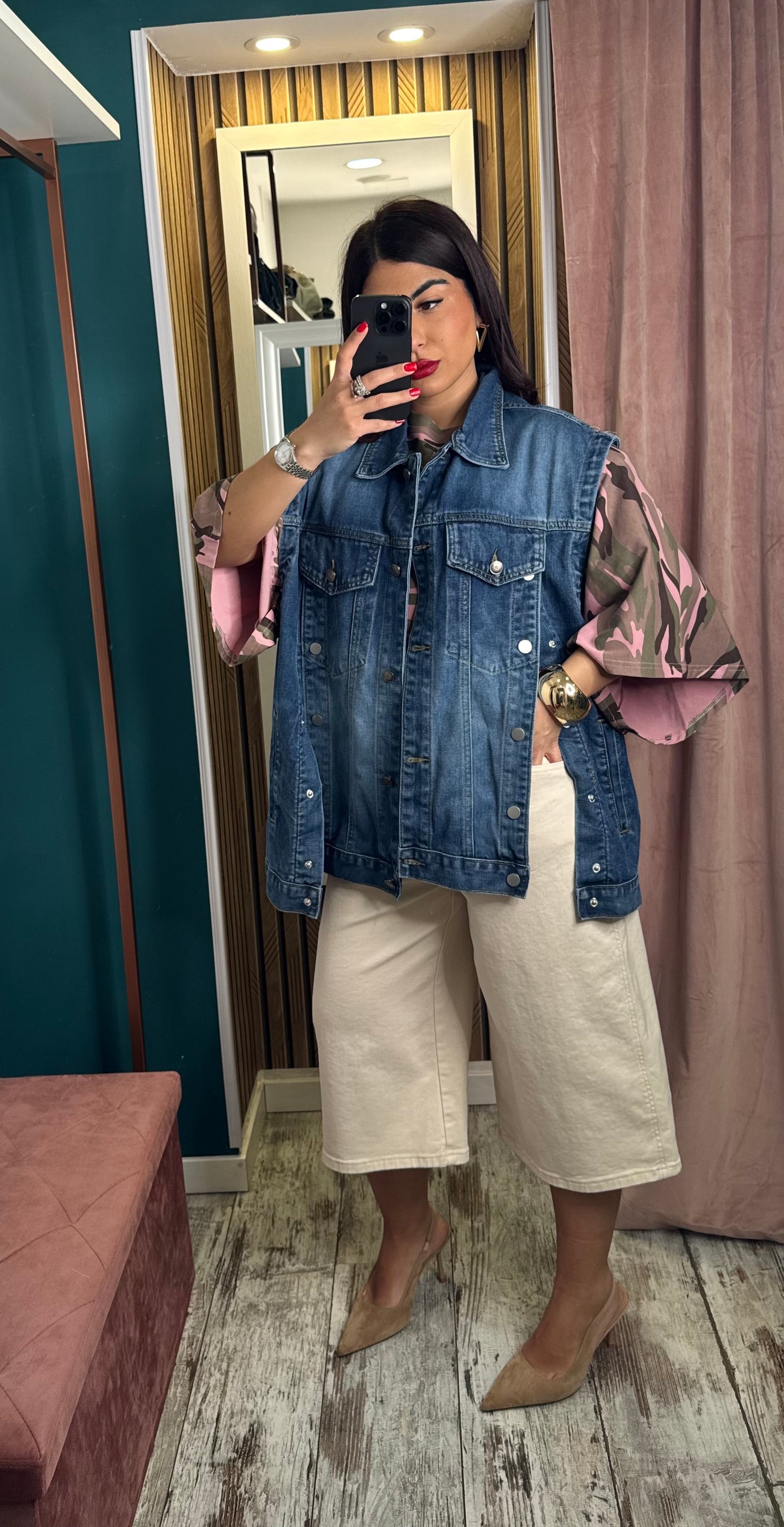Gilet oversize blue