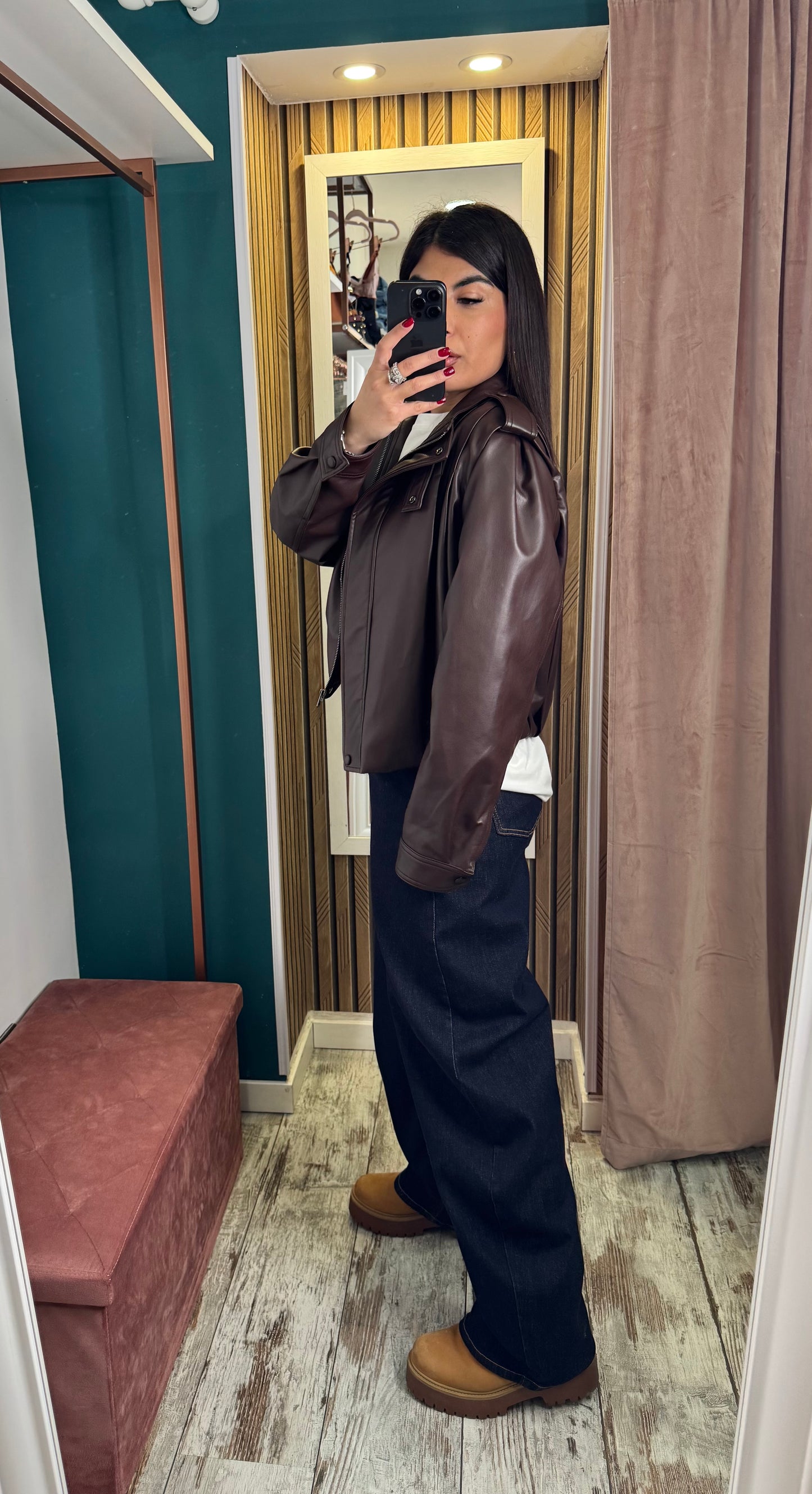 Giubbino crop brown