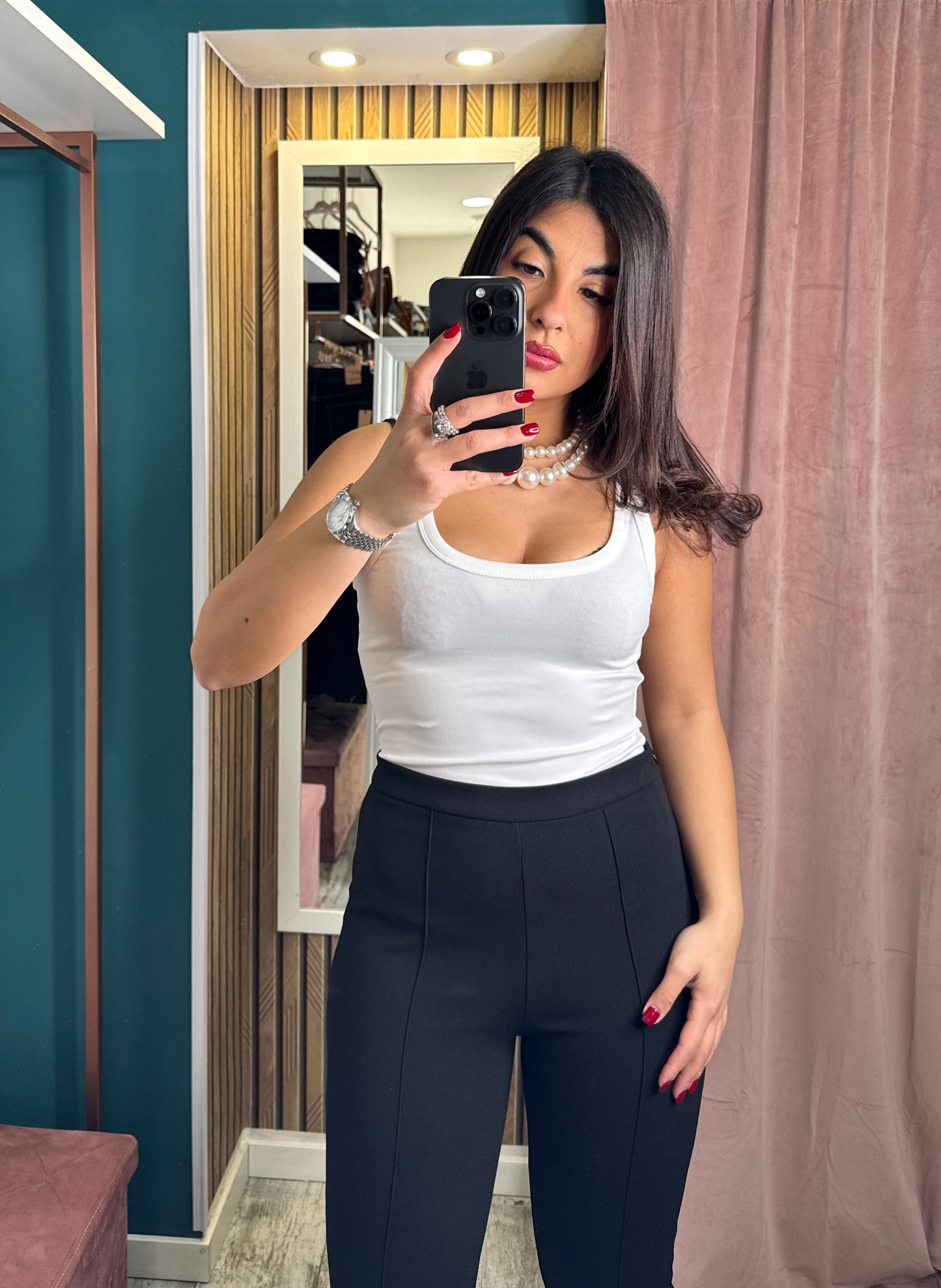 Pantaloni zampa nero