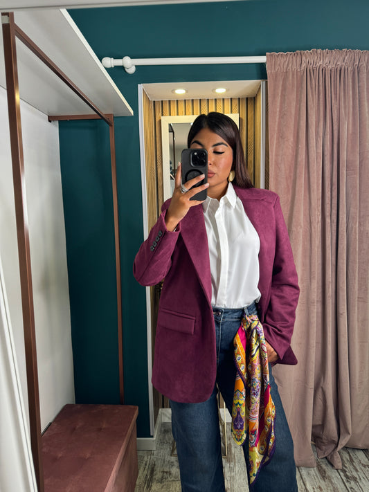 Blazer scamosciato prugna