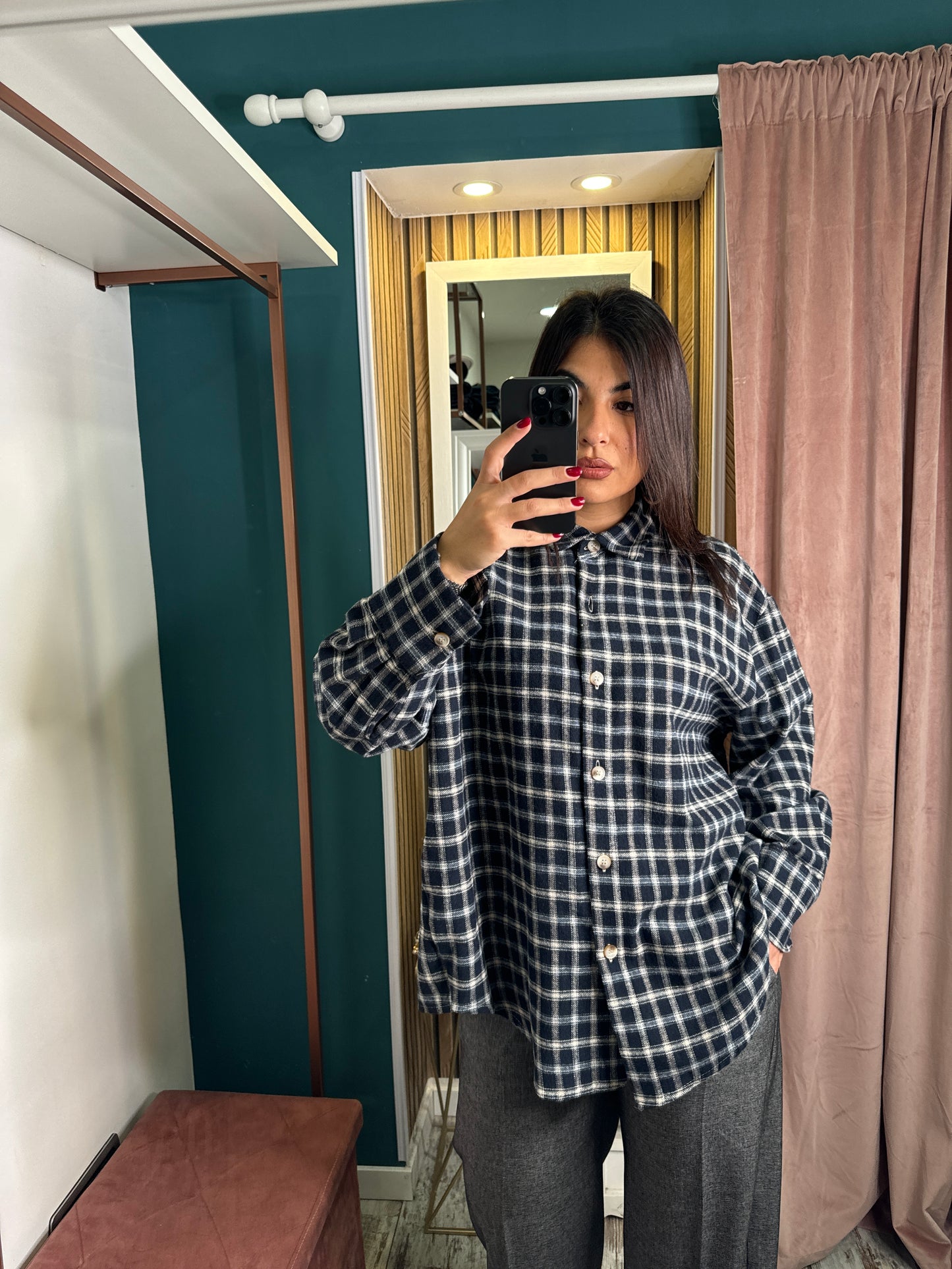 Camicia quadretti blu