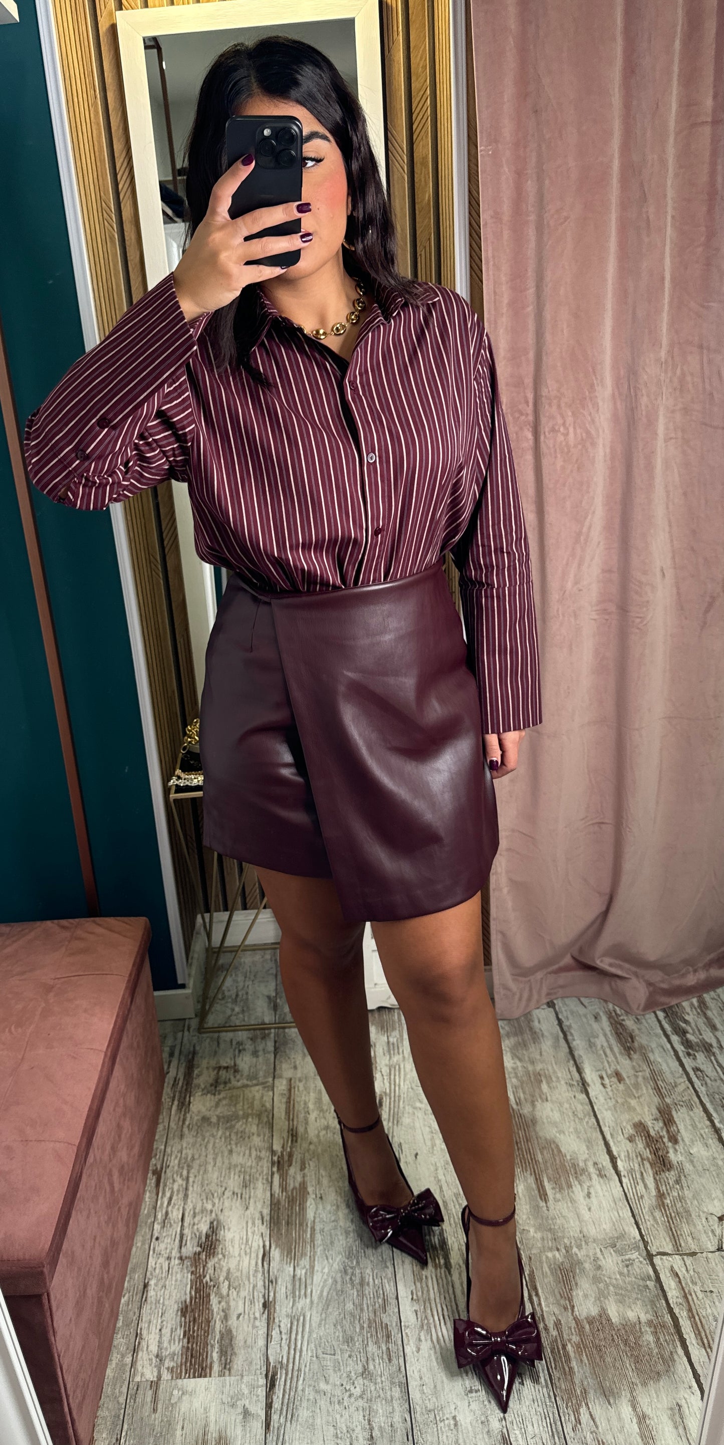 Camicia bordeaux righe