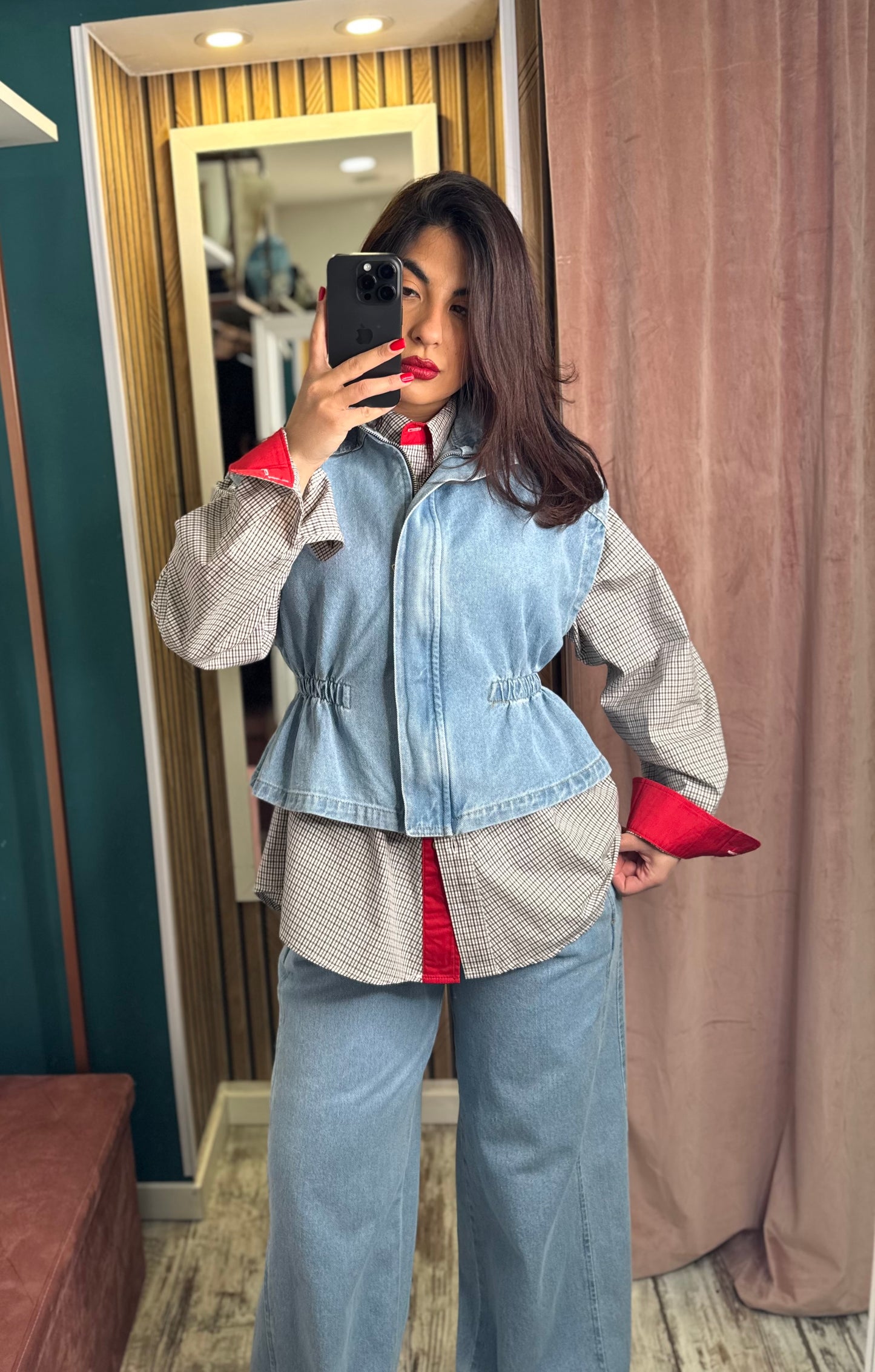 Cordset in denim Gilet