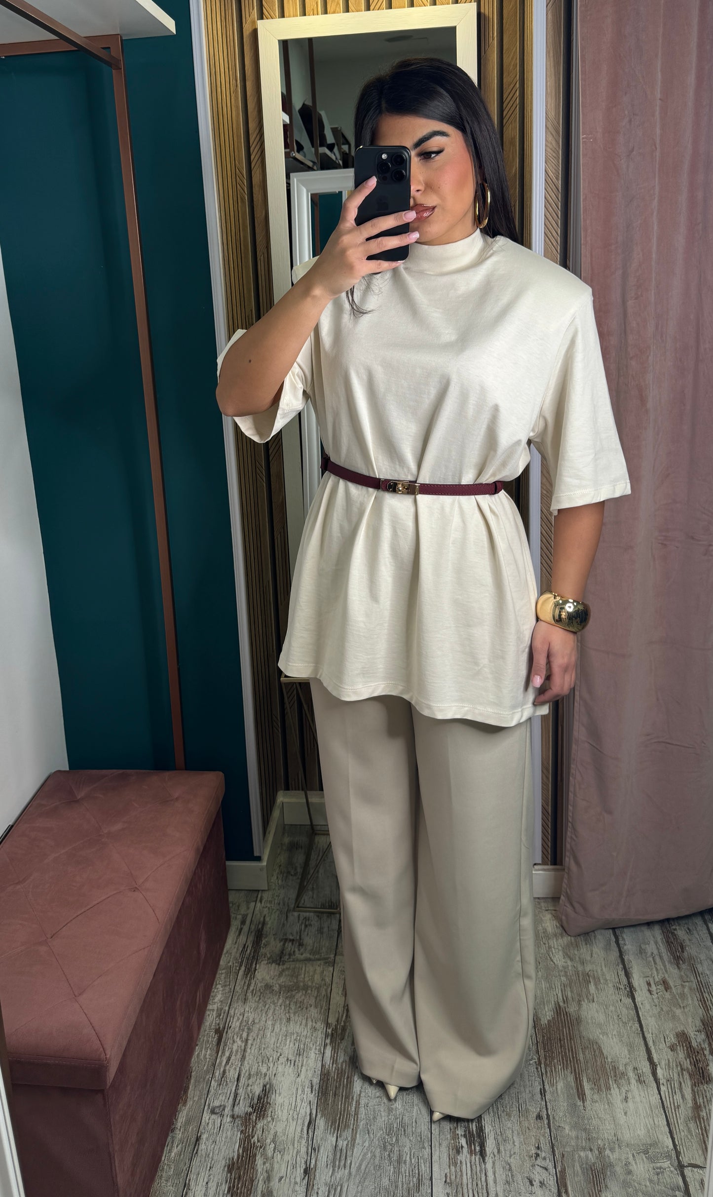 Pantaloni beige chiaro