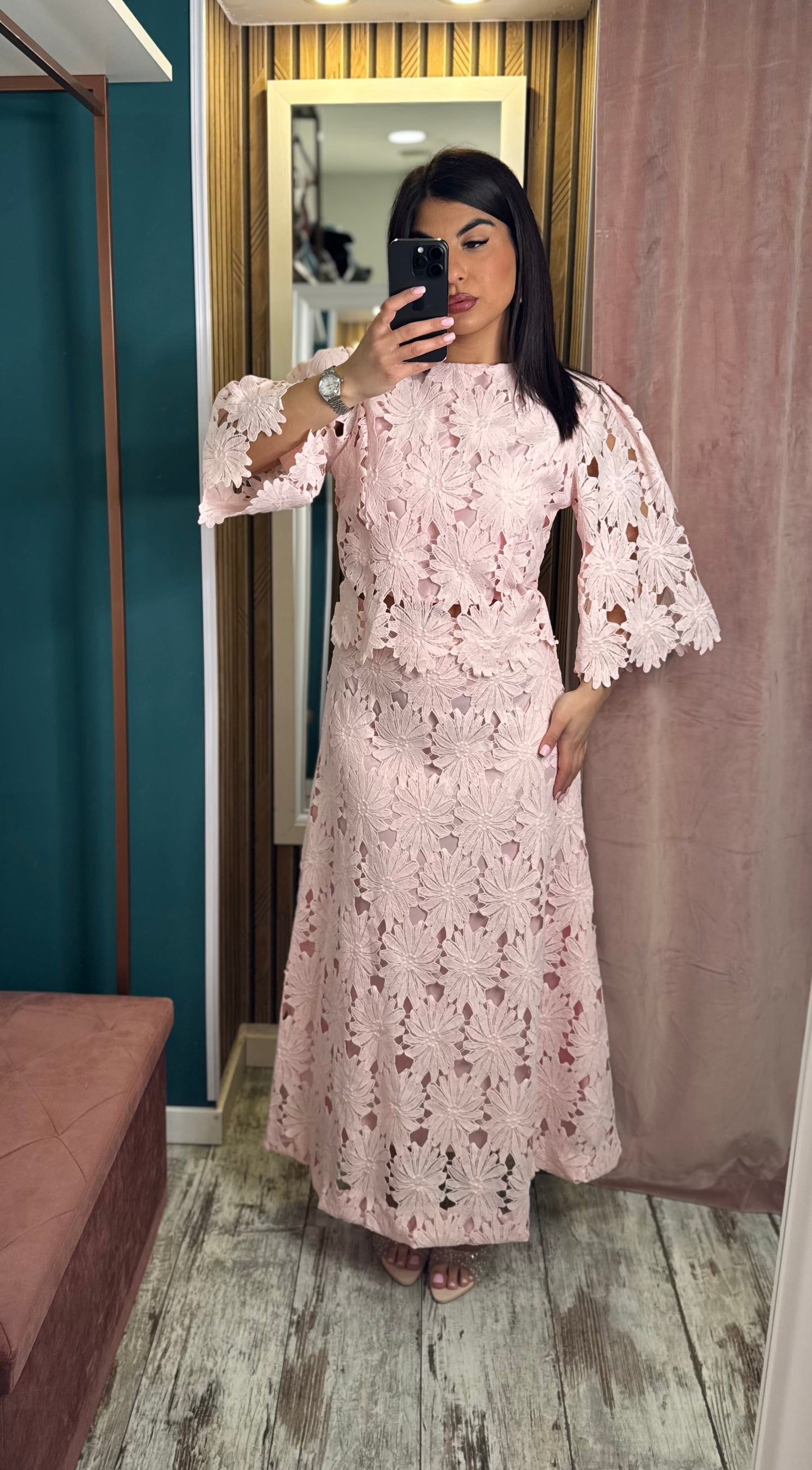 Coordinato Pink macramè