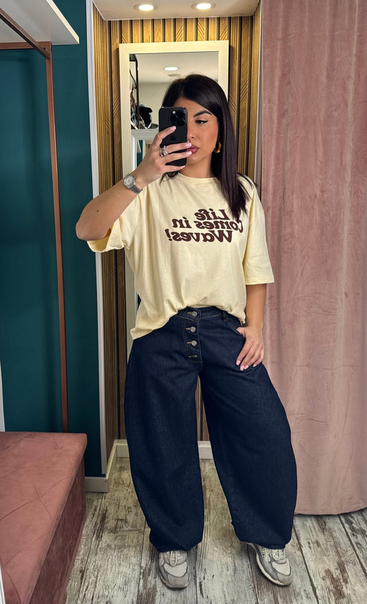 Jeans bottoni blu