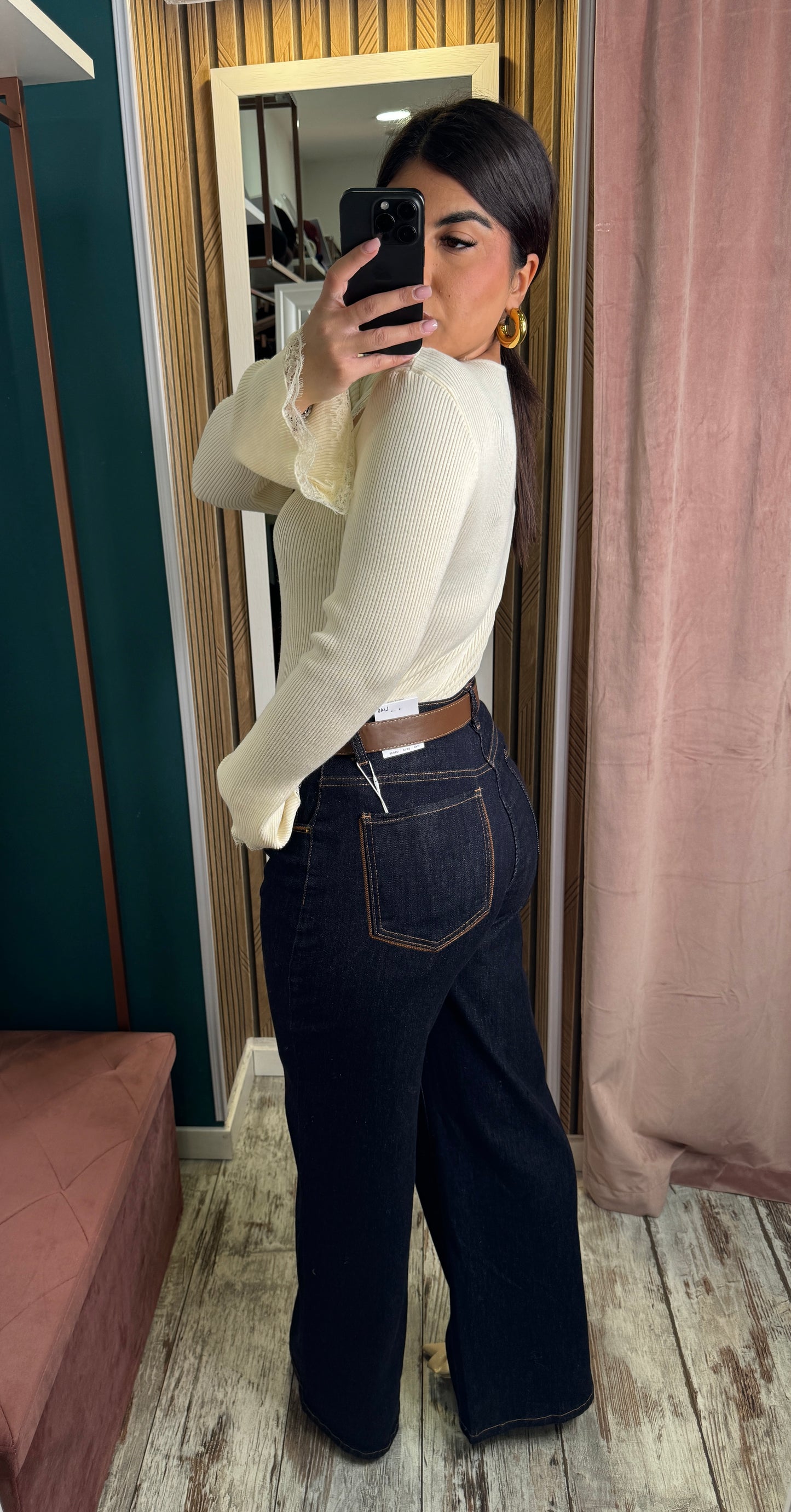 Jeans blu Wide Leg cintura