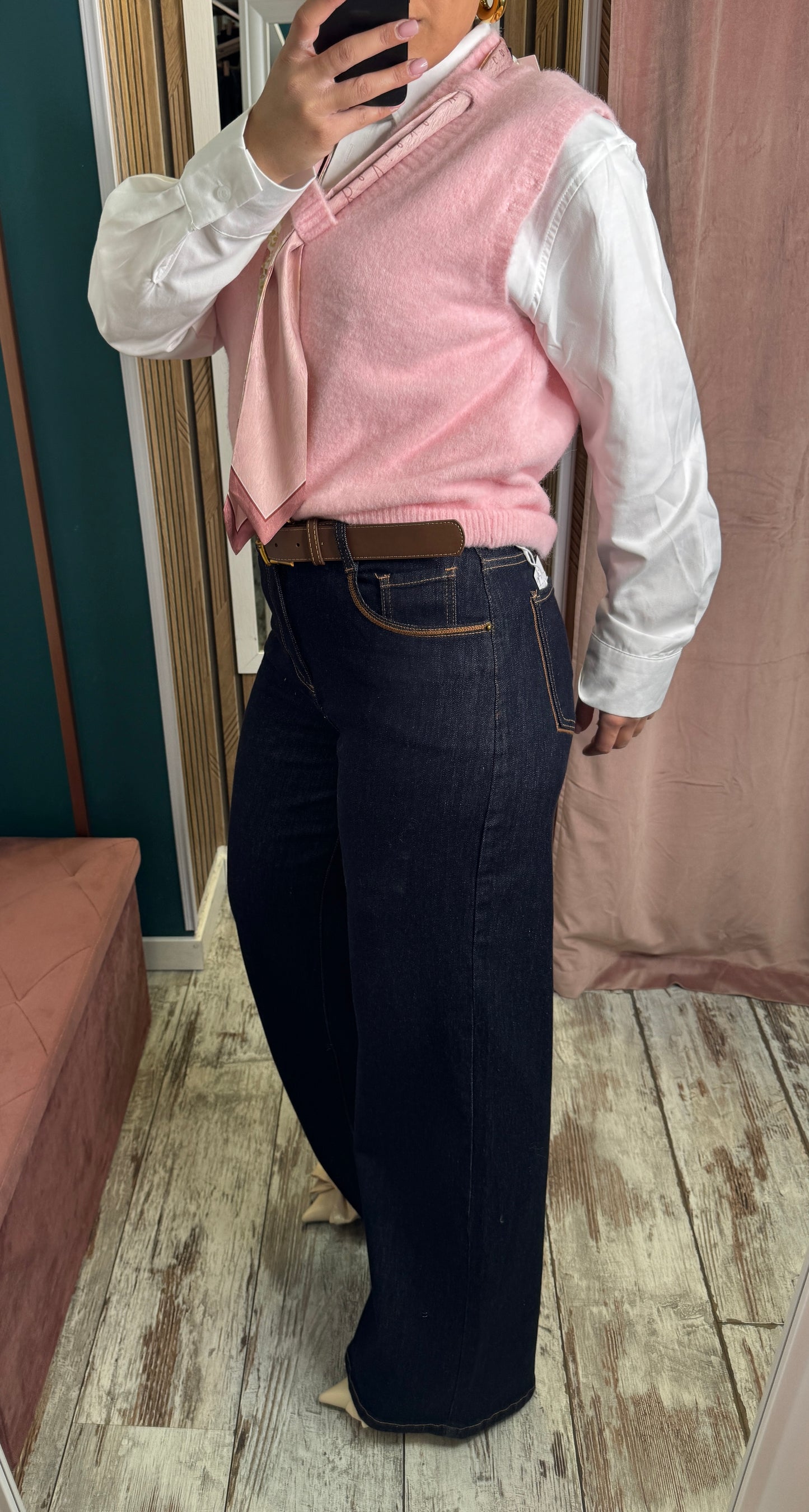 Jeans blu Wide Leg cintura